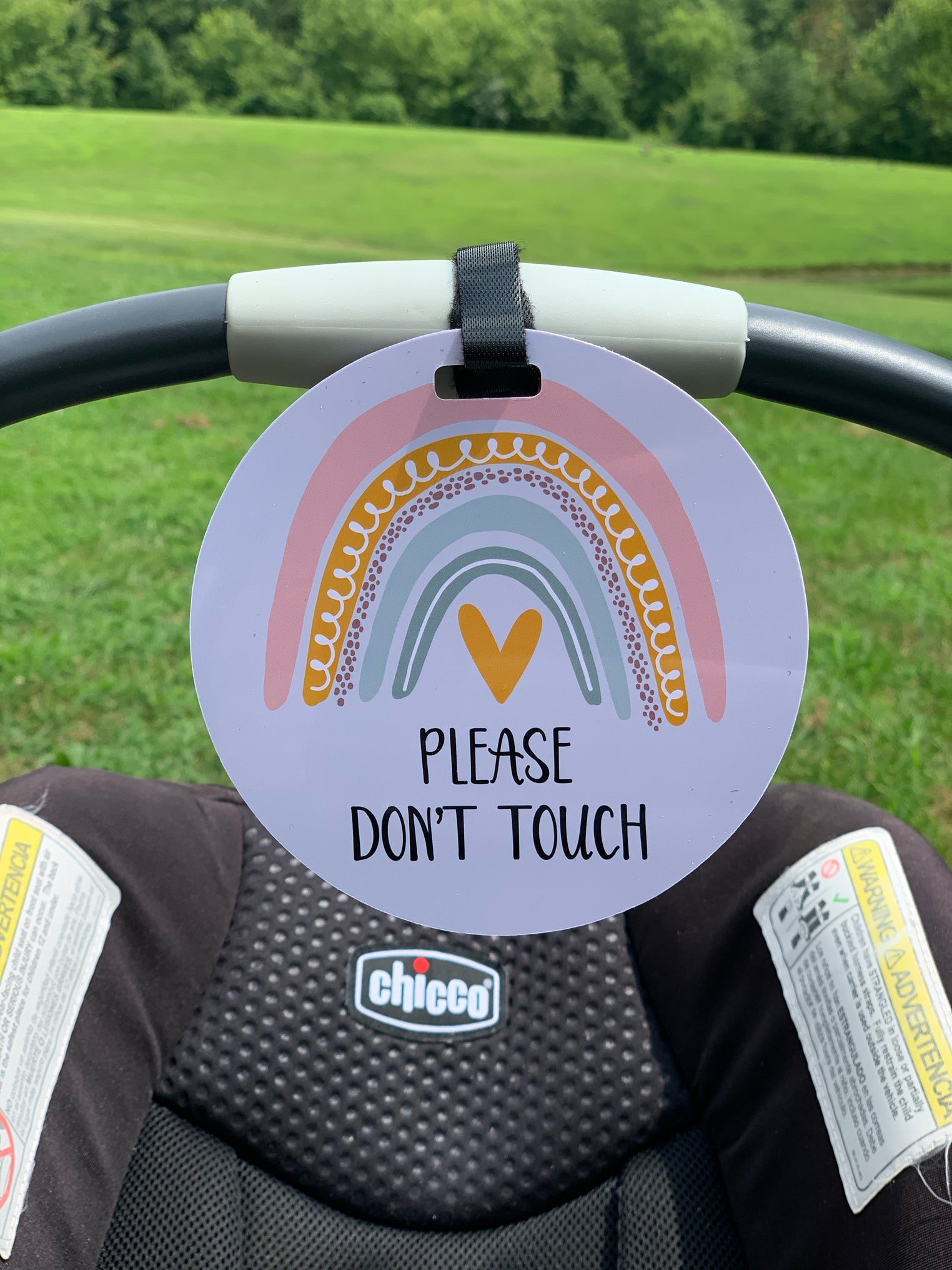 Rainbow Baby No Touching Car Seat Sign Tag