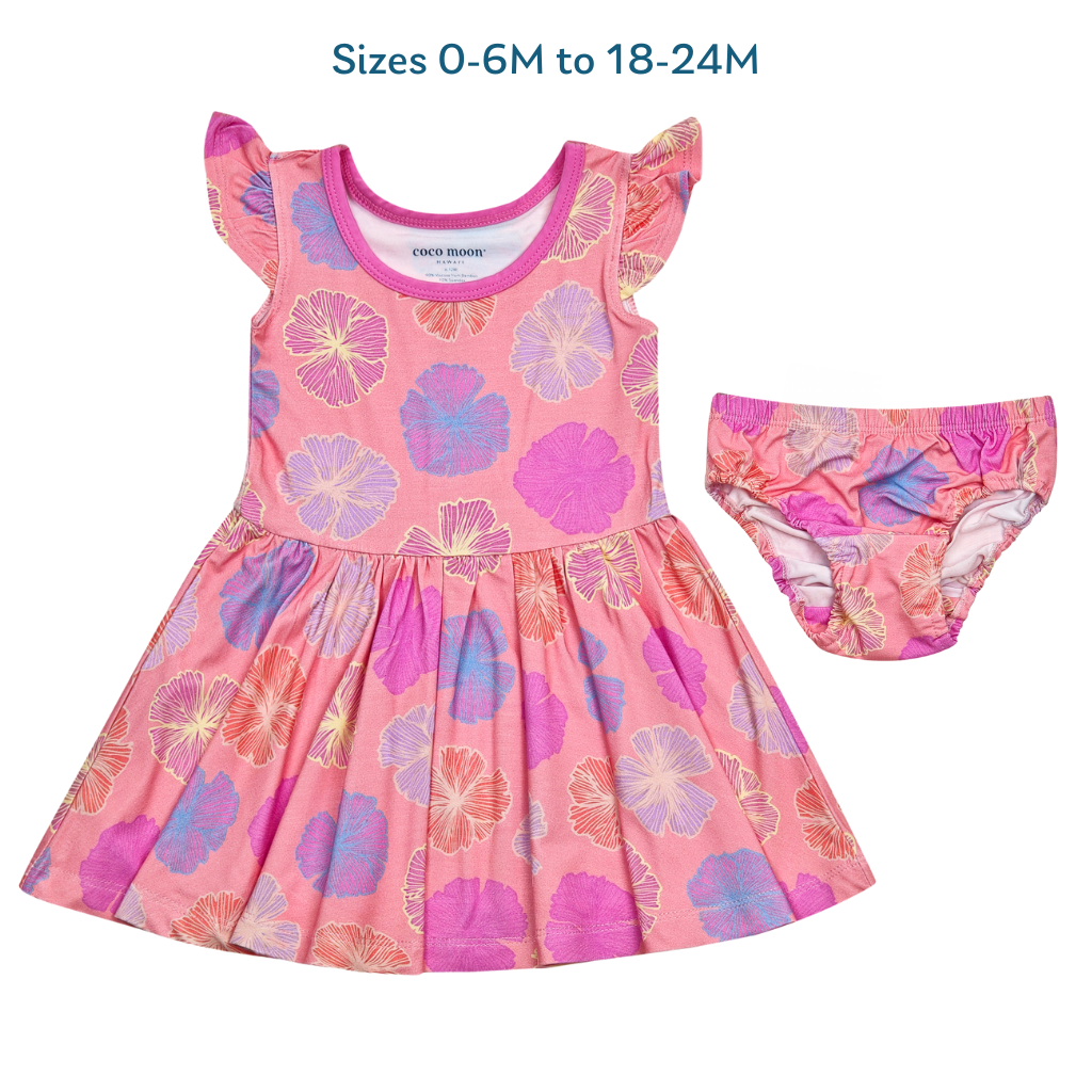 Seaflower Bamboo Flutter Sleeve Dress