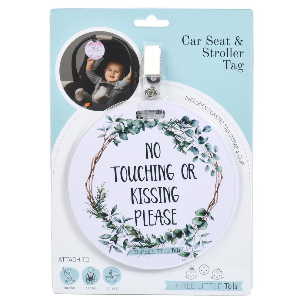 Eucalyptus No Touching Or Kissing Newborn Sign Tag