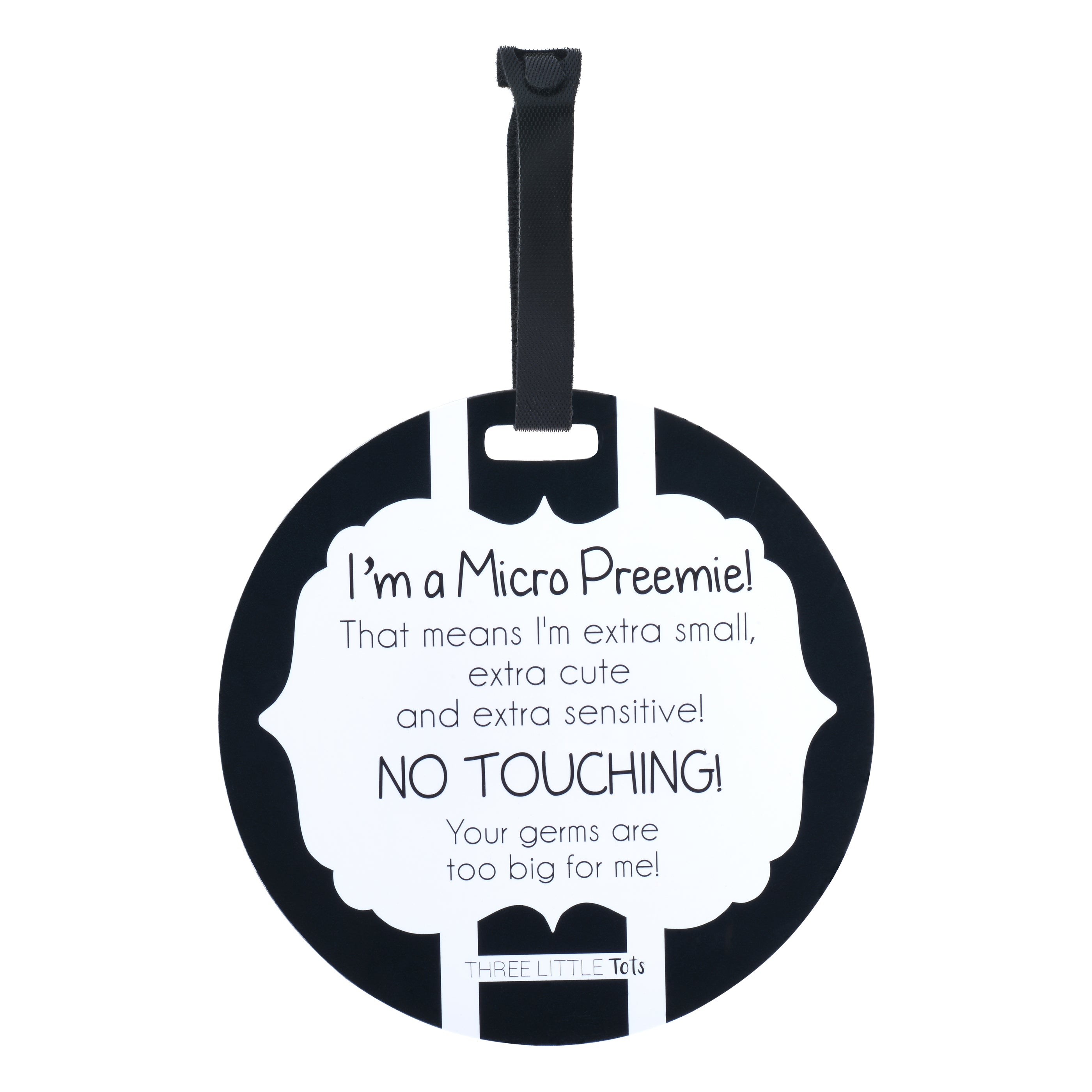 Micro Preemie No Touching Car Seat Sign Tag