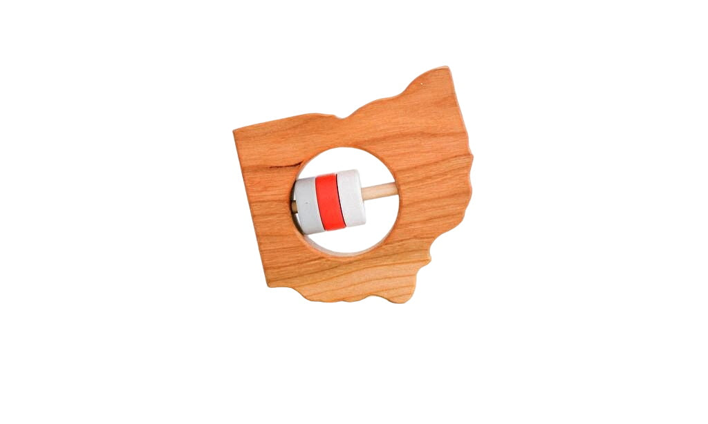 Ohio State Wooden Baby Rattleā¢