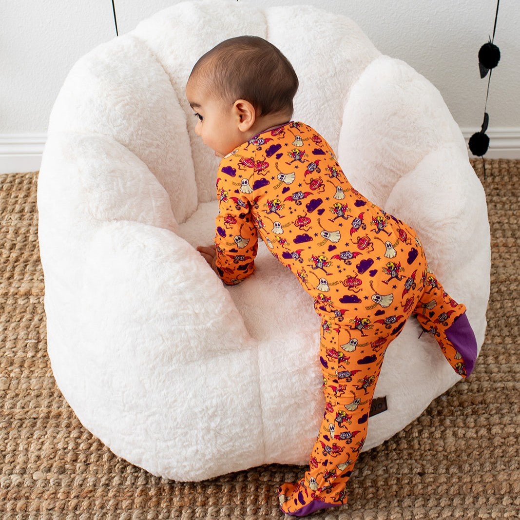 Orange Boo Crew Footie