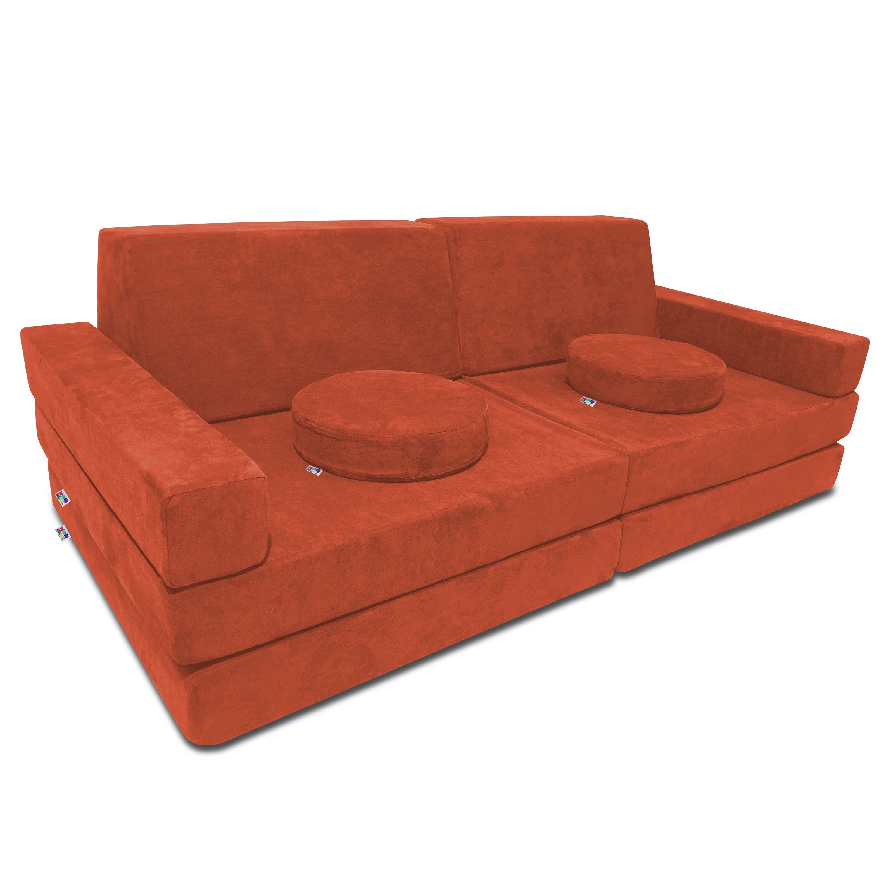 10 Piece Large Soft Furniture Playset Modular Microsuede Foam Play Couch For Creative Kids