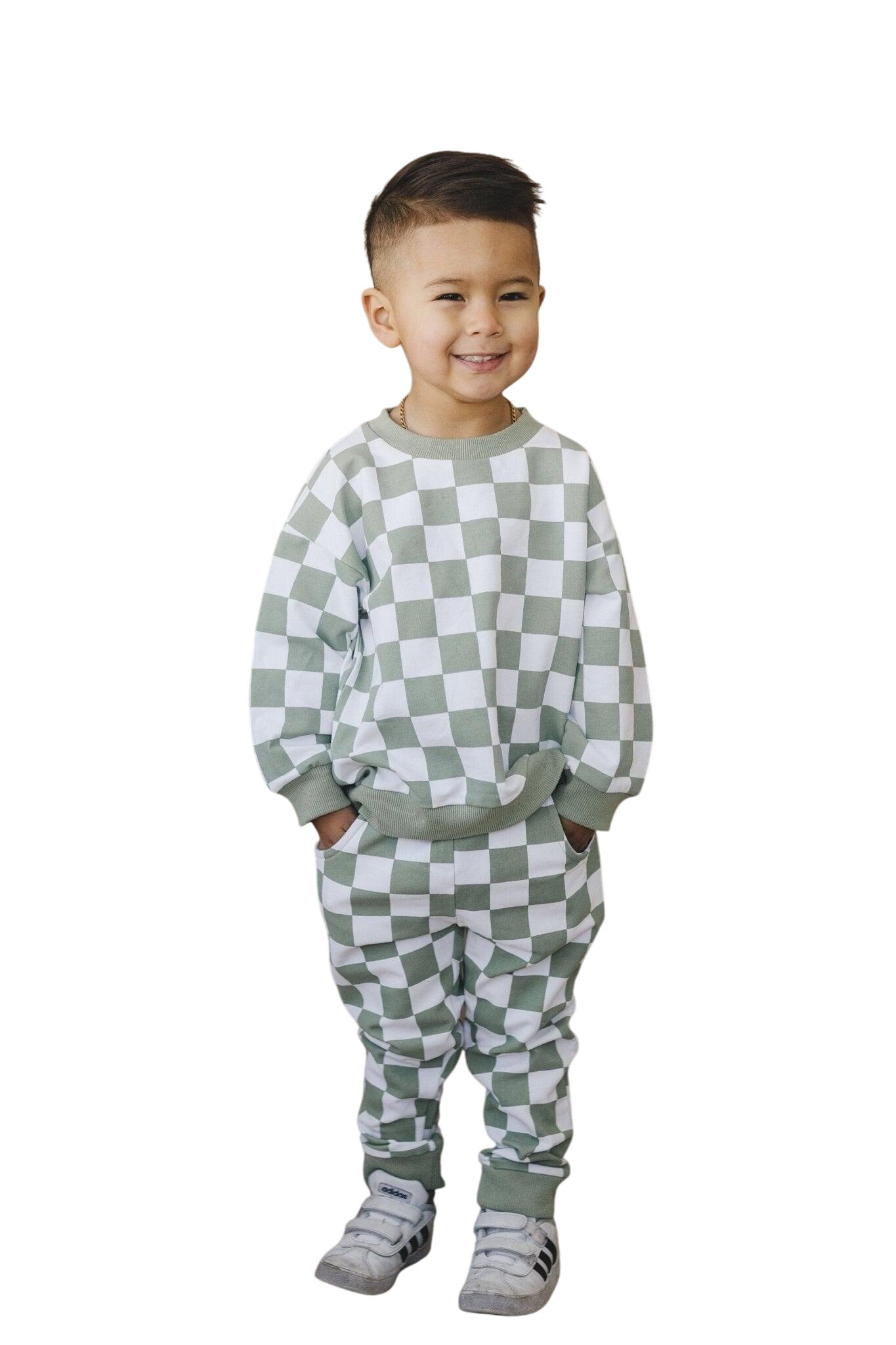 Organic Cotton Checkered Jogger Set - More Colors