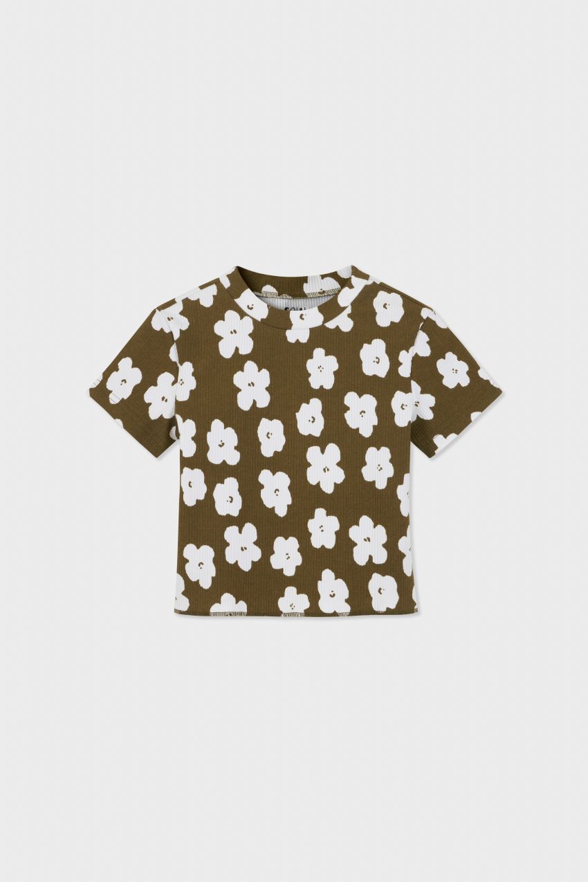 Organic Cotton Cropped Ribbed Shirt