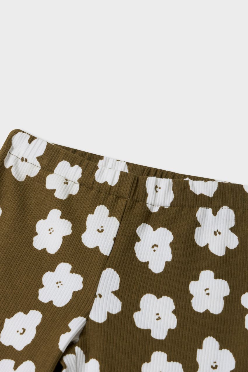 Organic Cotton Blend Flare Ribbed Pant
