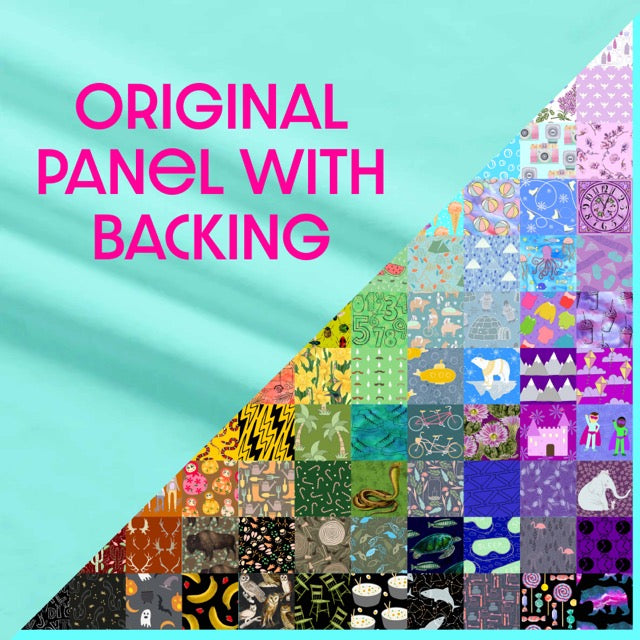 Hidden Pictures Blue Minky Quilt Panel - Original