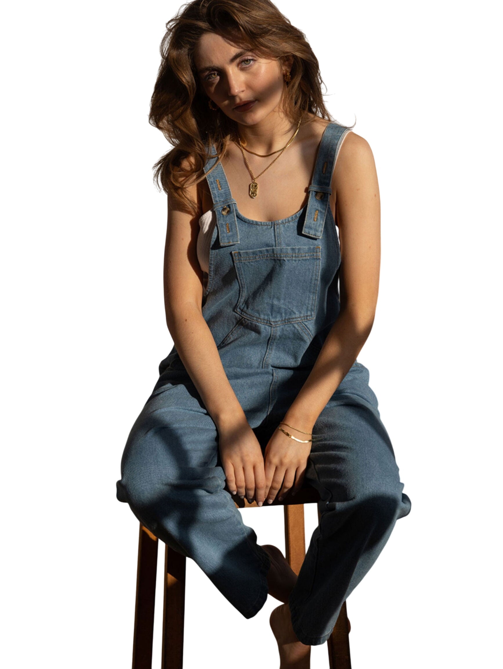 The Oversized Denim Dungaree - Women's