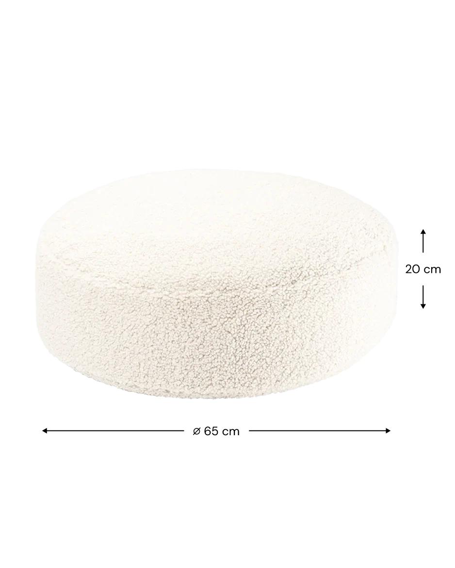 Cream White Bear Beanbag And Ottoman Set