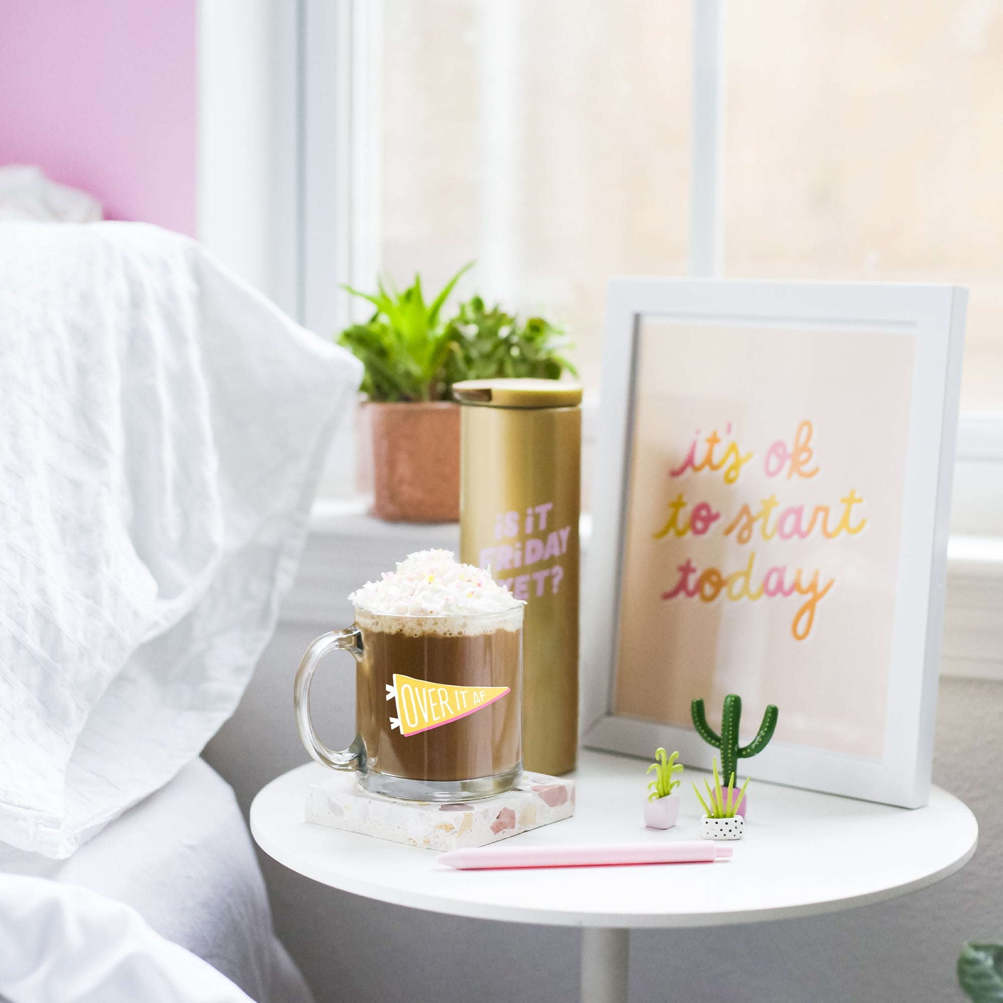 Over It Af Clear Glass Mug