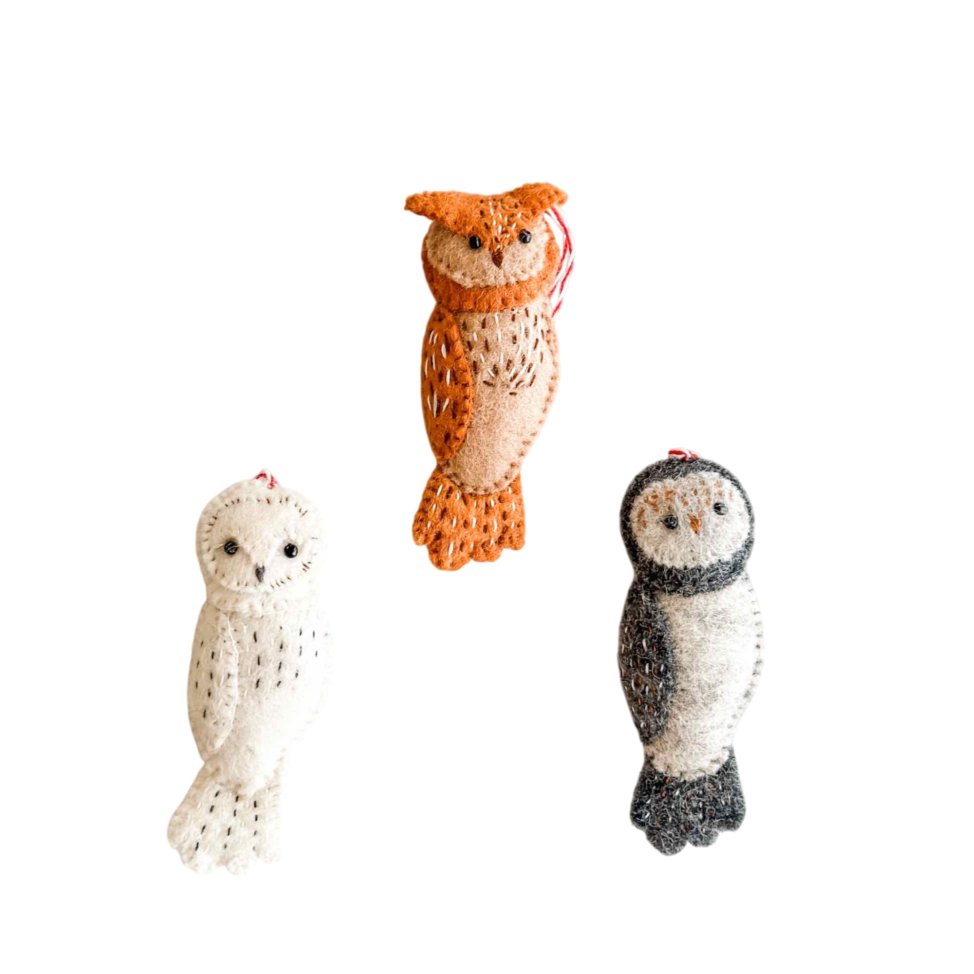 Felt Ornament - Owl Family