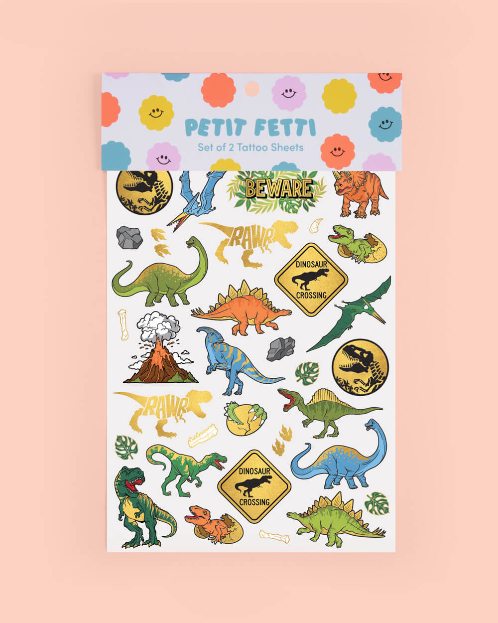 Dino-mite Tats - 44 Foil Temporary Tattoos