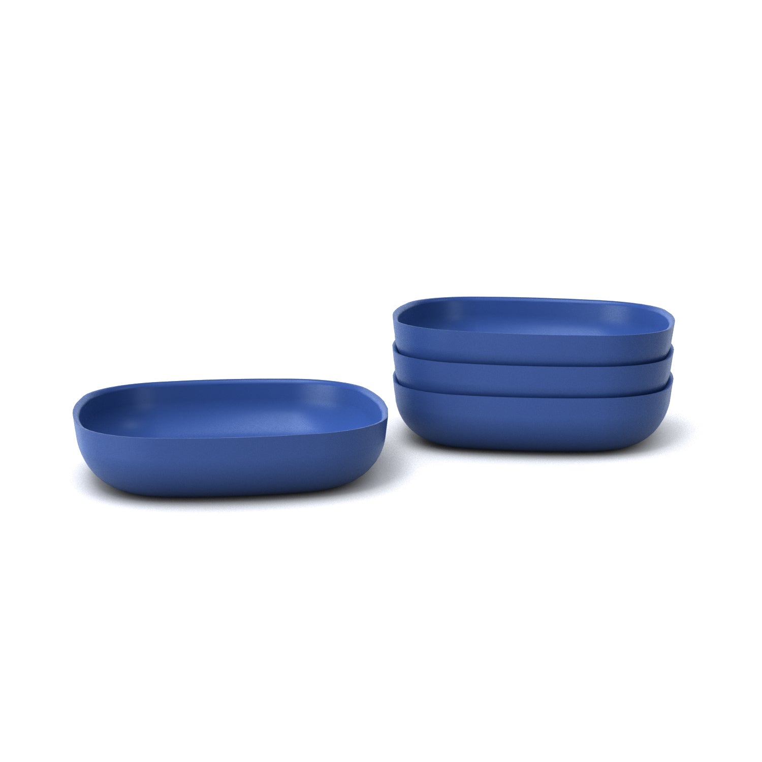 Bamboo Pasta Bowl - 4 Piece Set - Royal Blue