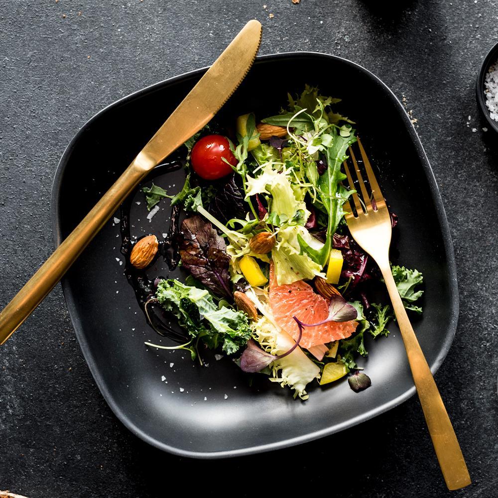 Bamboo Pasta Bowl - 4 Piece Set - Black