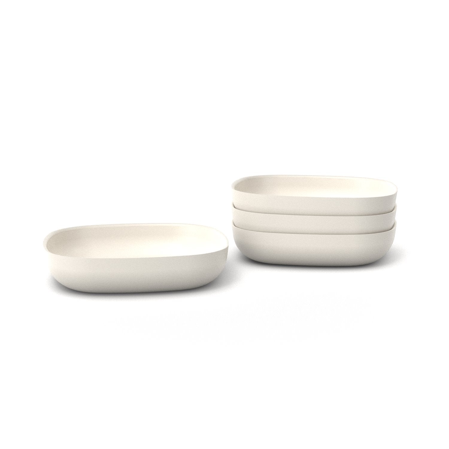 Bamboo Pasta Bowl - 4 Piece Set - Off White