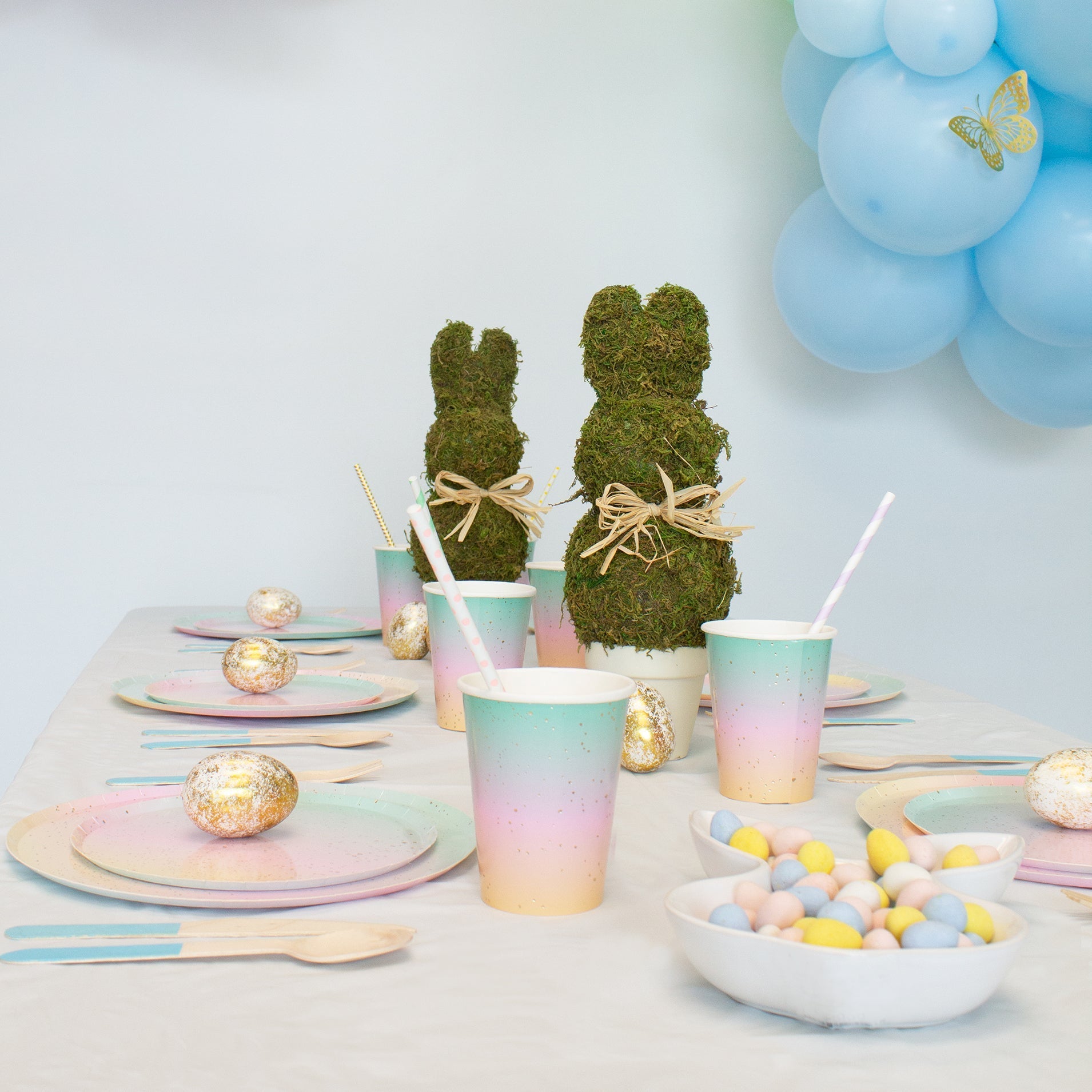 Light Blue Wooden Utensil Set – 24ct | On Sale!!