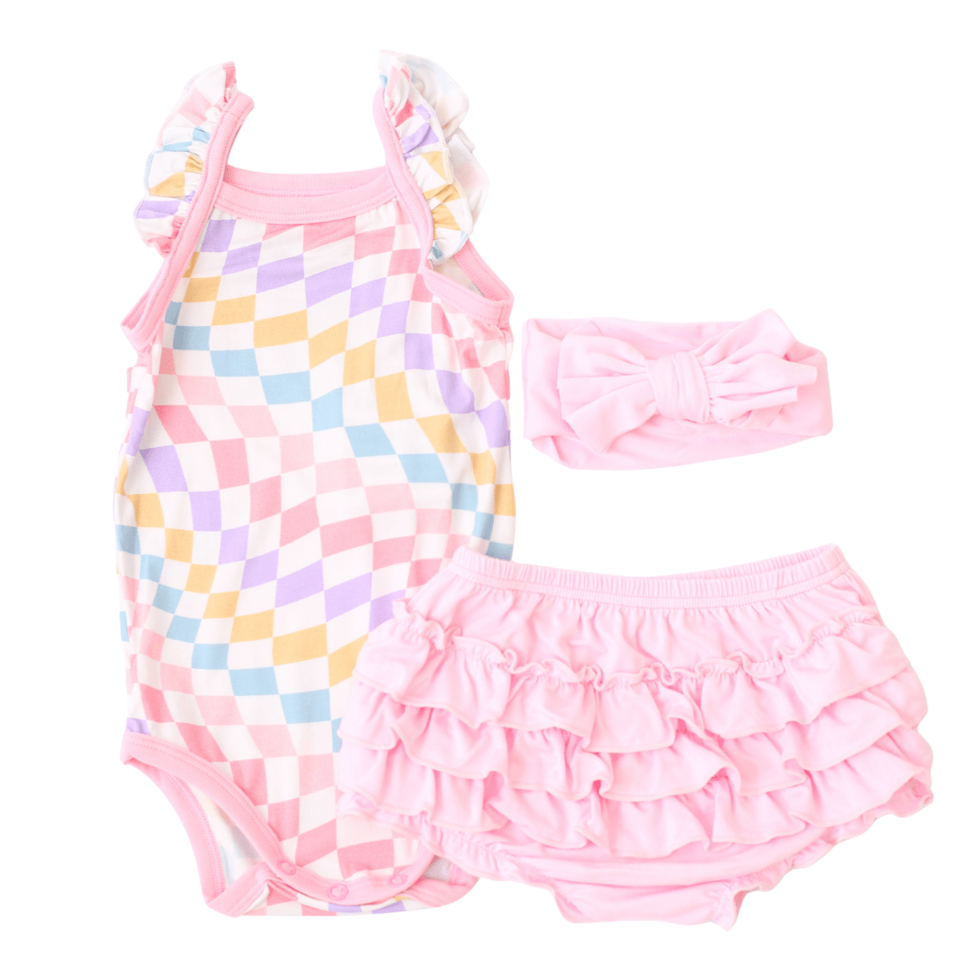 Pastel Checks Bloomer Set