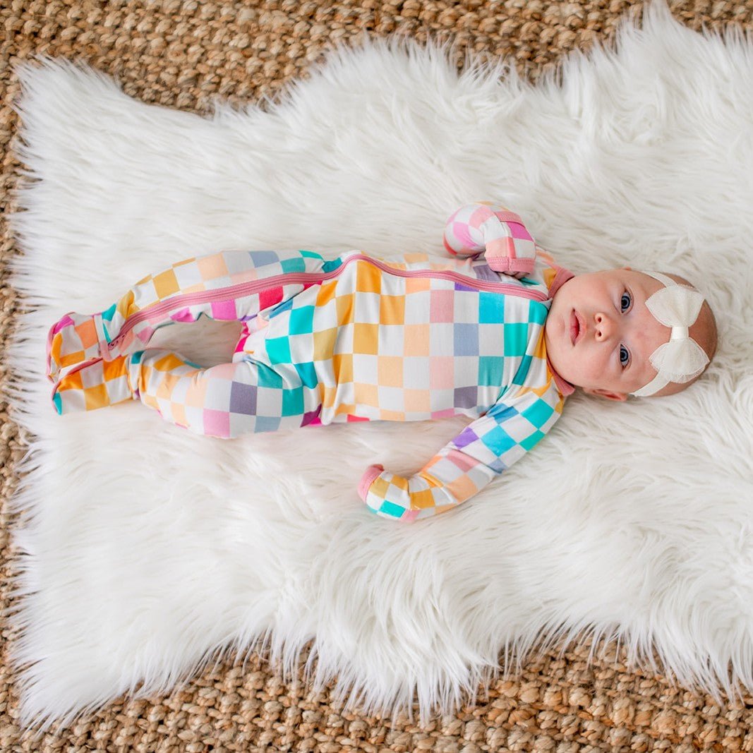 Pastel Checks Footie