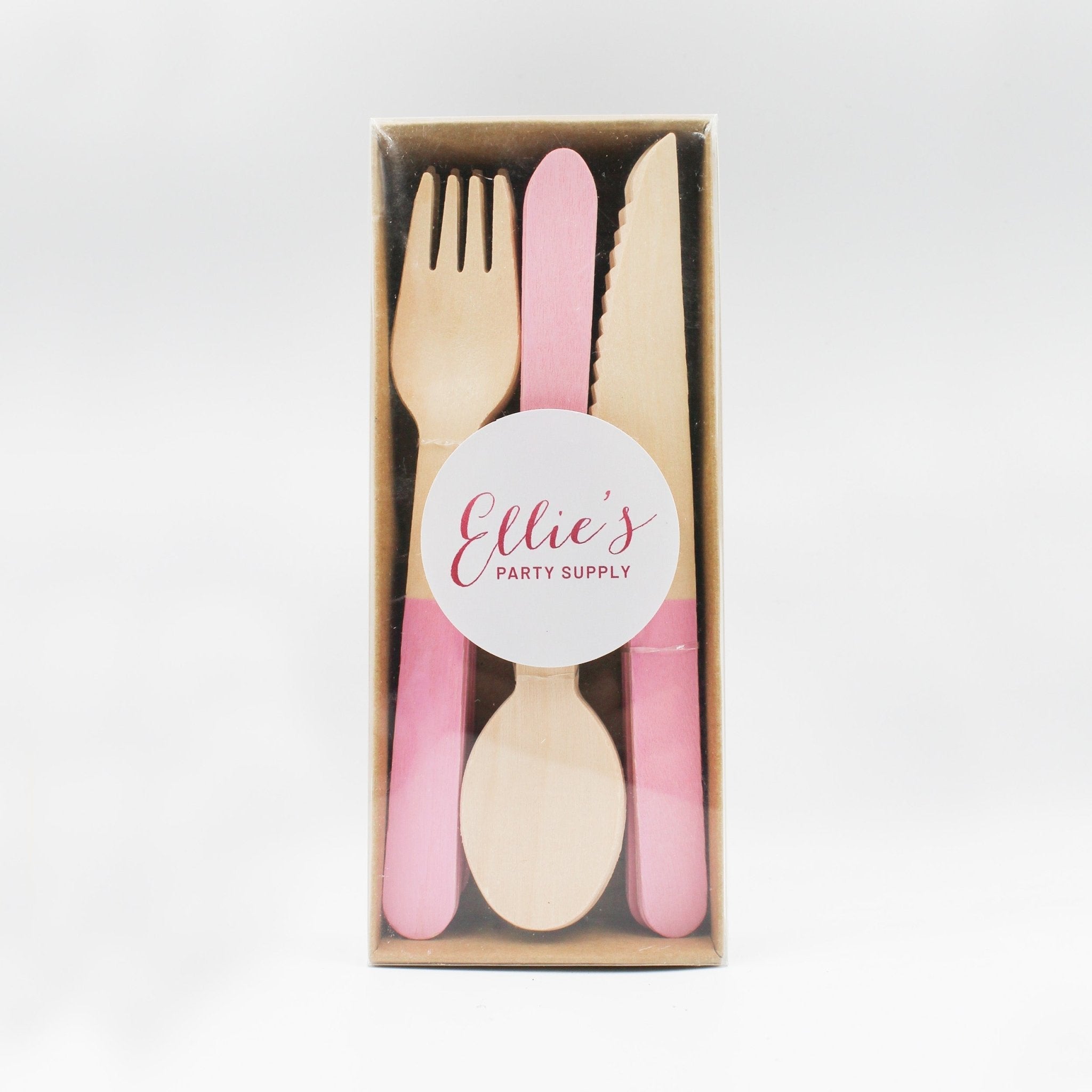 Pastel Pink Wooden Utensil Set ā 24ct | On Sale!!
