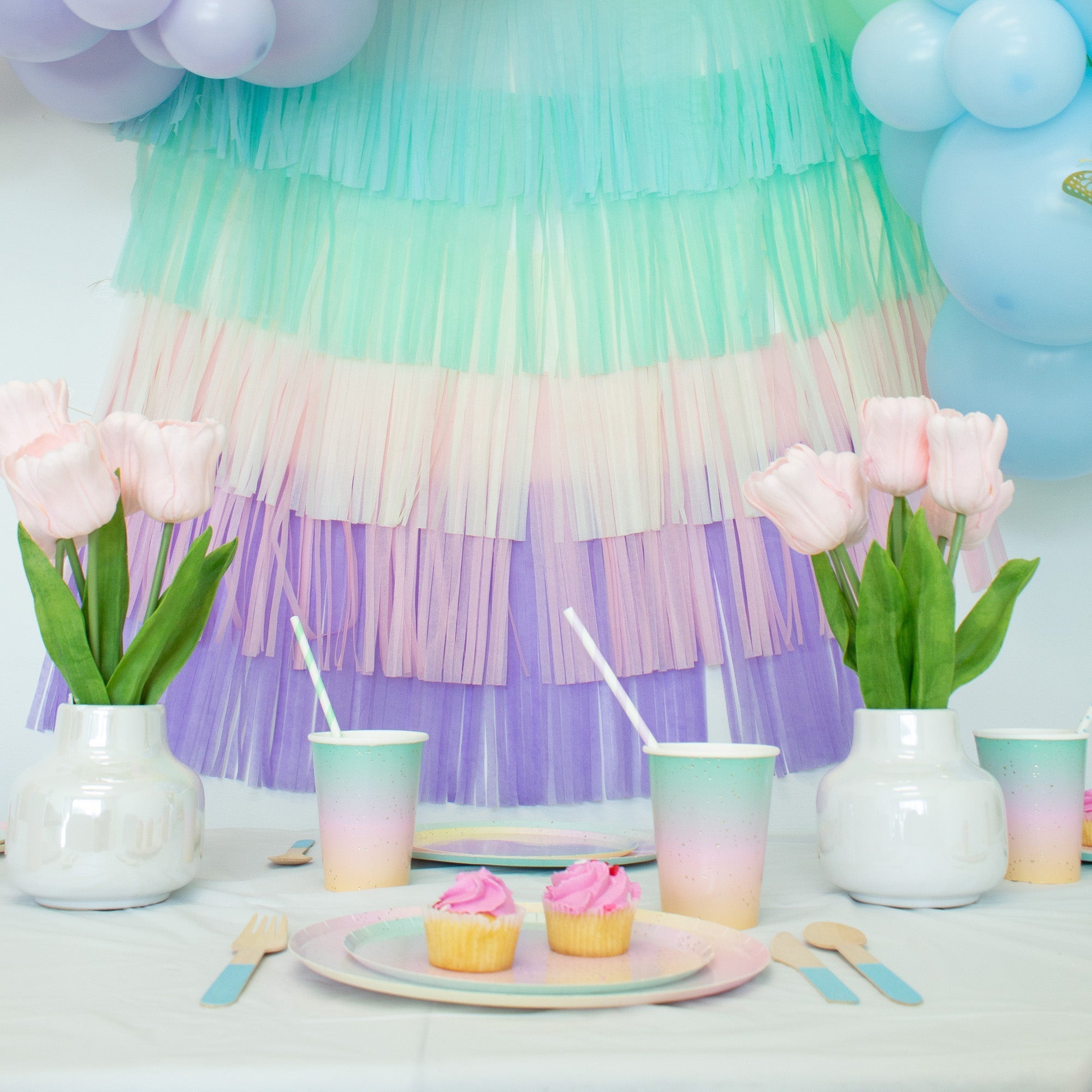 Pastel Rainbow Tassel Tail