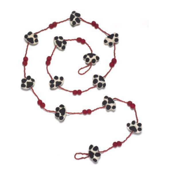Paw Garland- Cream, Red, Black