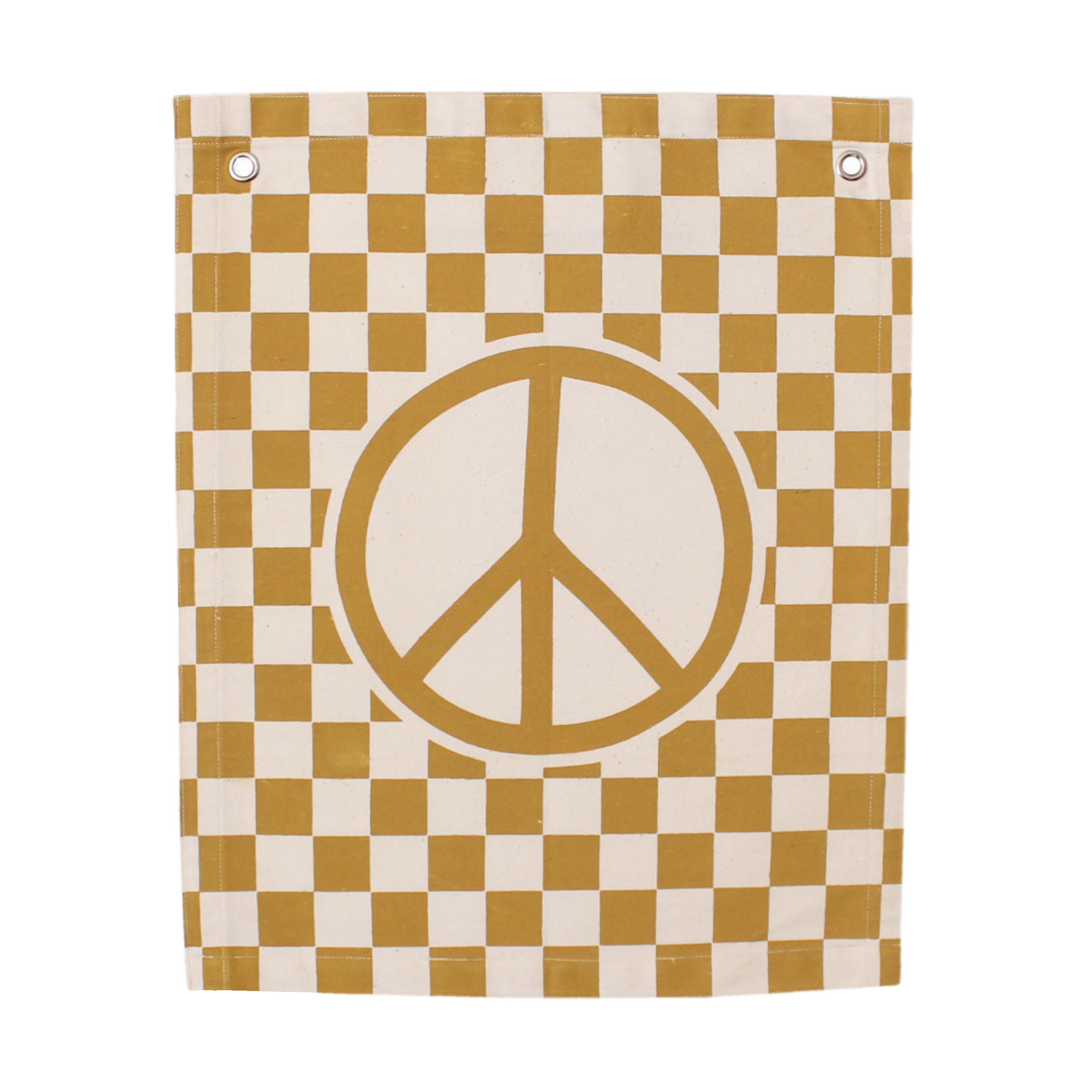Checkered Peace Sign Banner