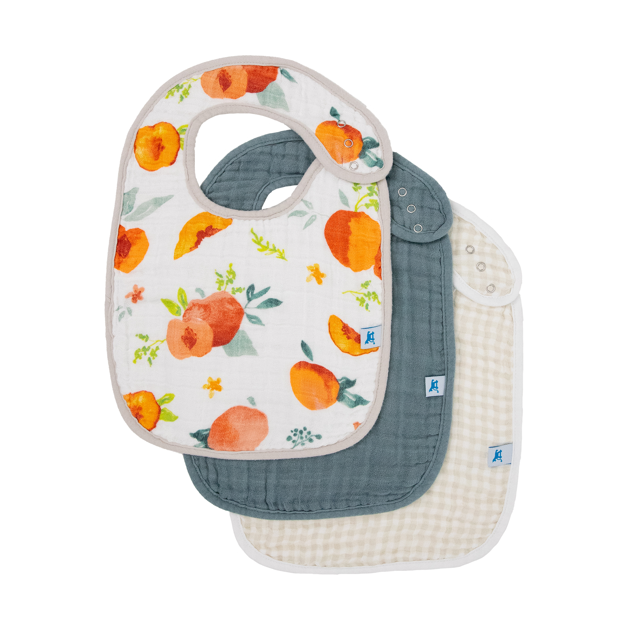 Cotton Muslin Classic Bib 3 Pack - Georgia Peach