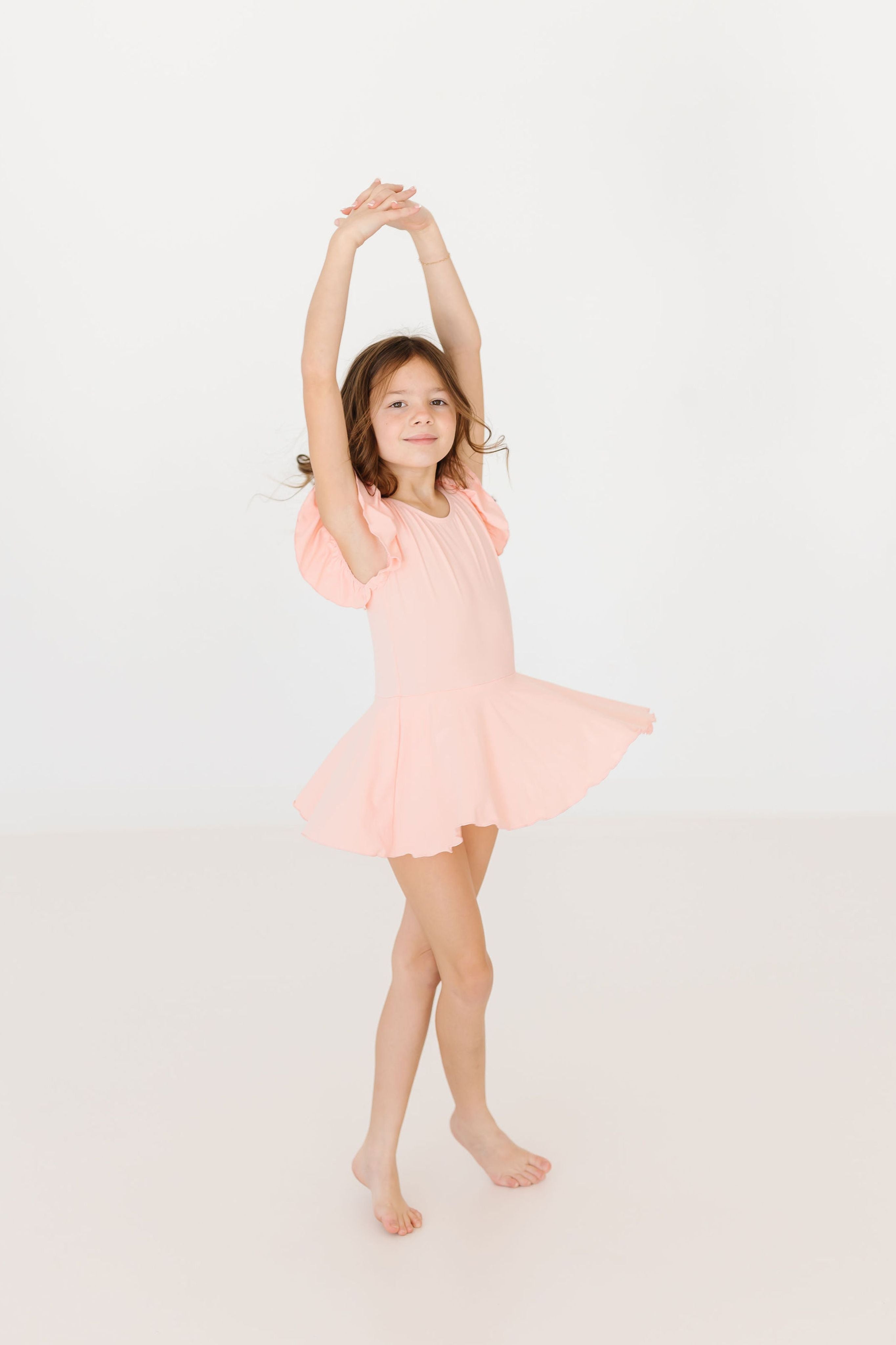 Peach S/s Twirl Leotard