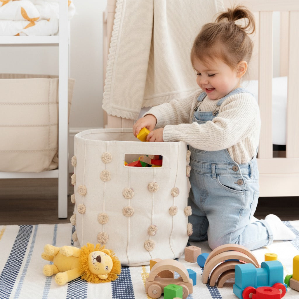Storage Basket Pompom Pecan