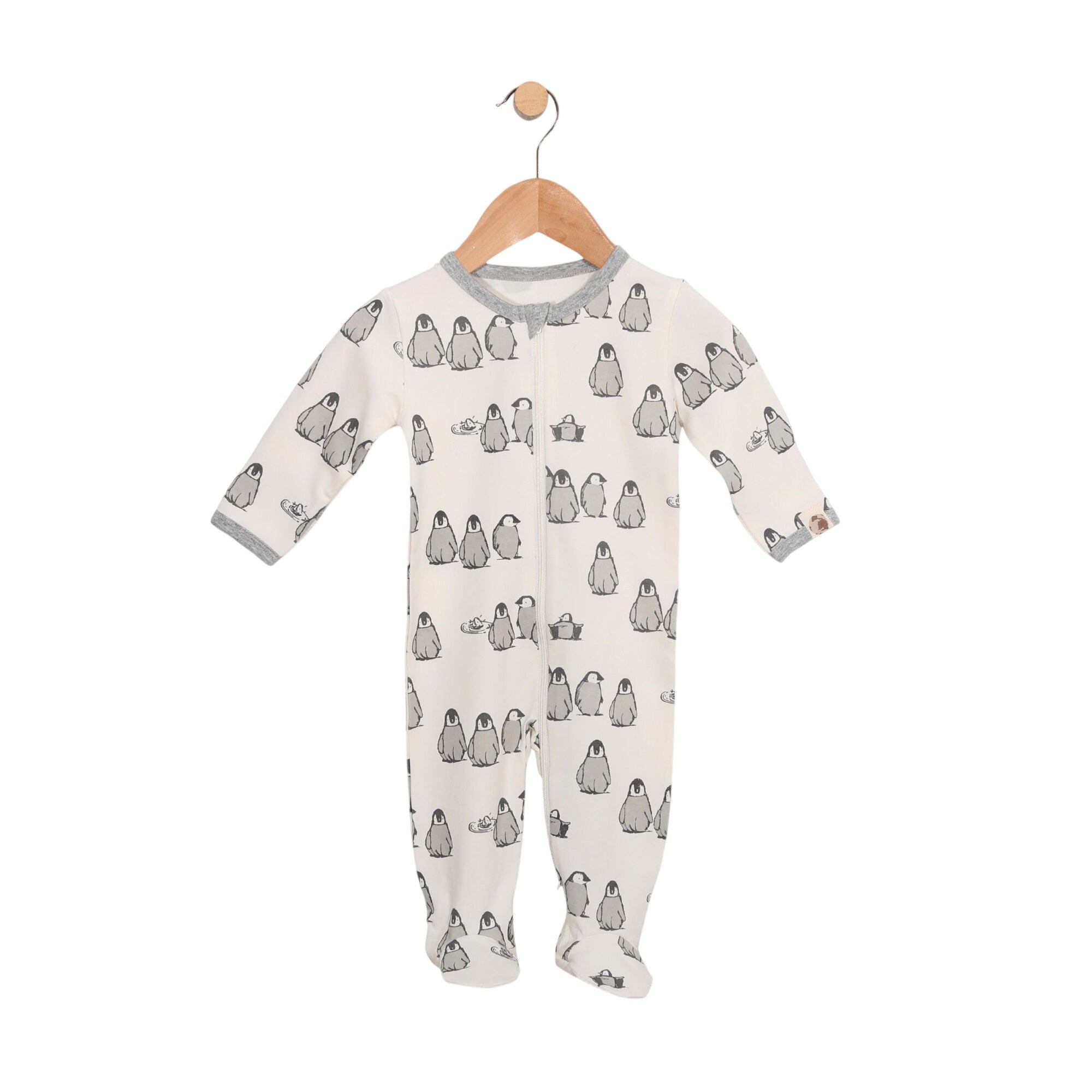 Penguin Printed Footie In Sustainable Fabric