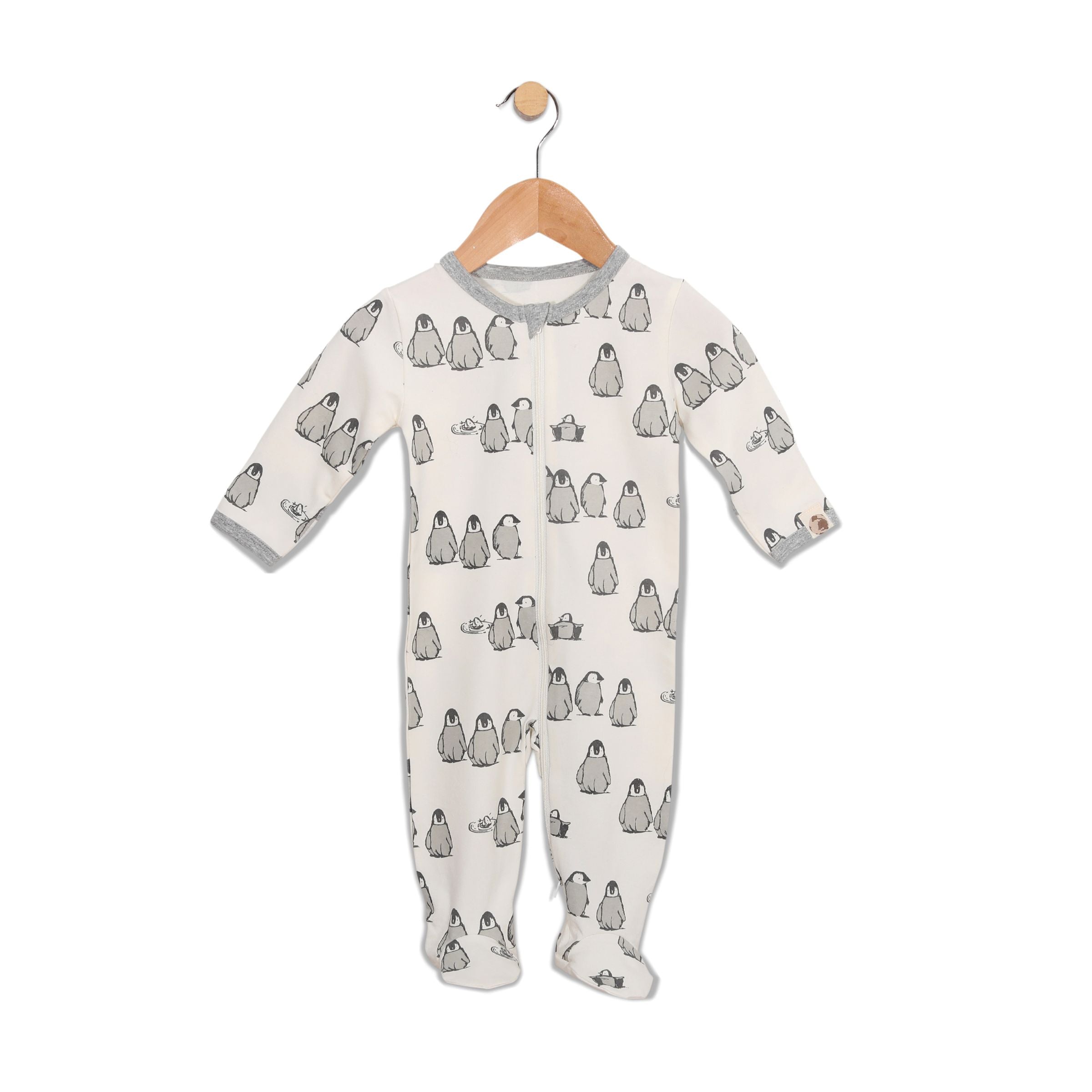 Penguin Printed Footie In Sustainable Fabric