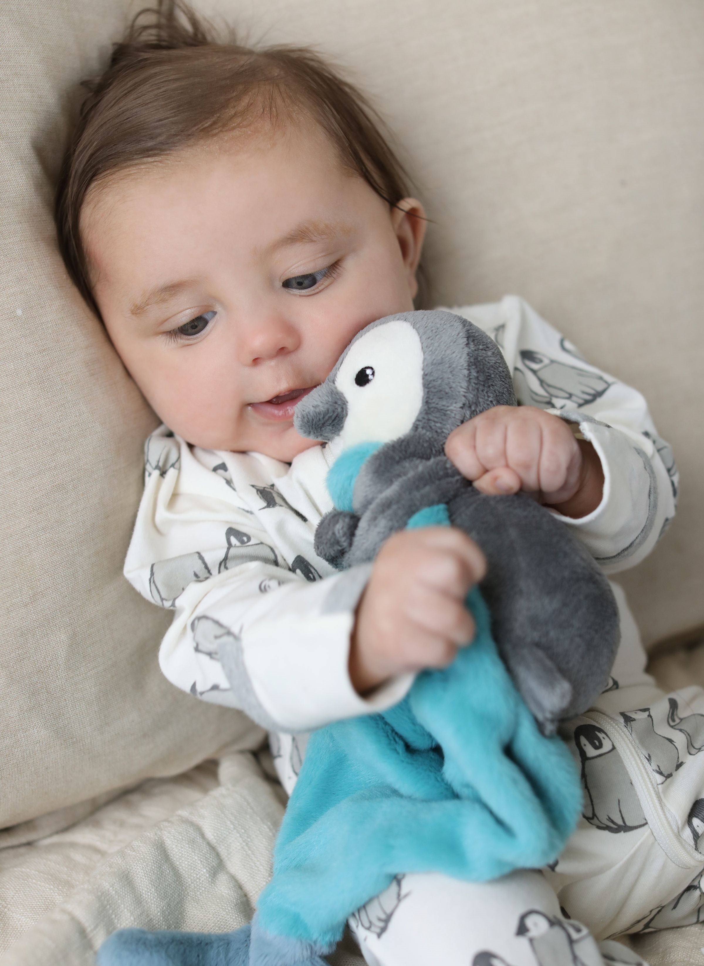 Penguin Printed Footie In Sustainable Fabric