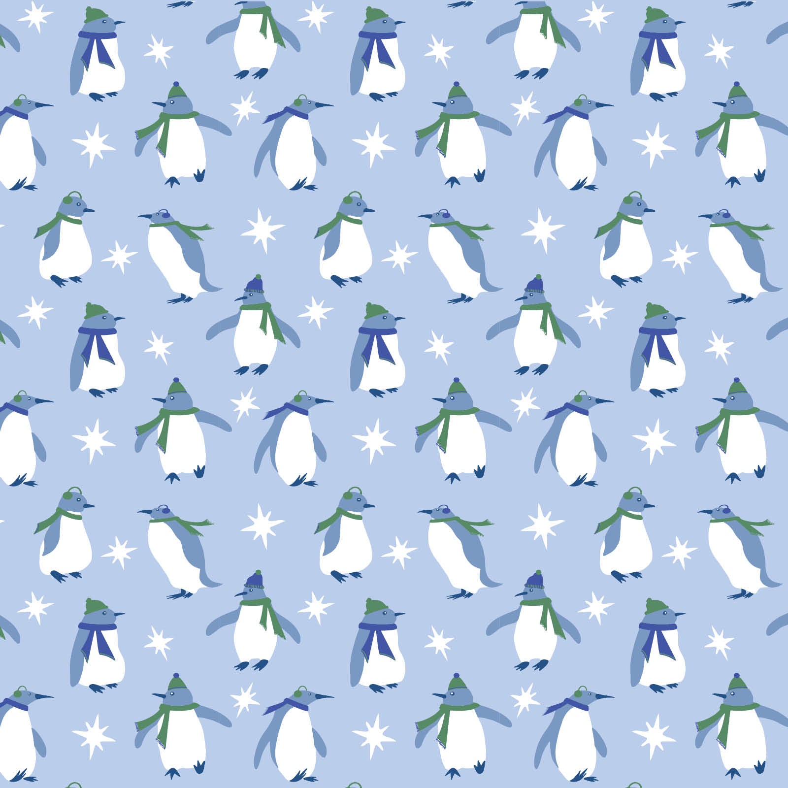Wearable Boys' Blanket Penguin Party Blue