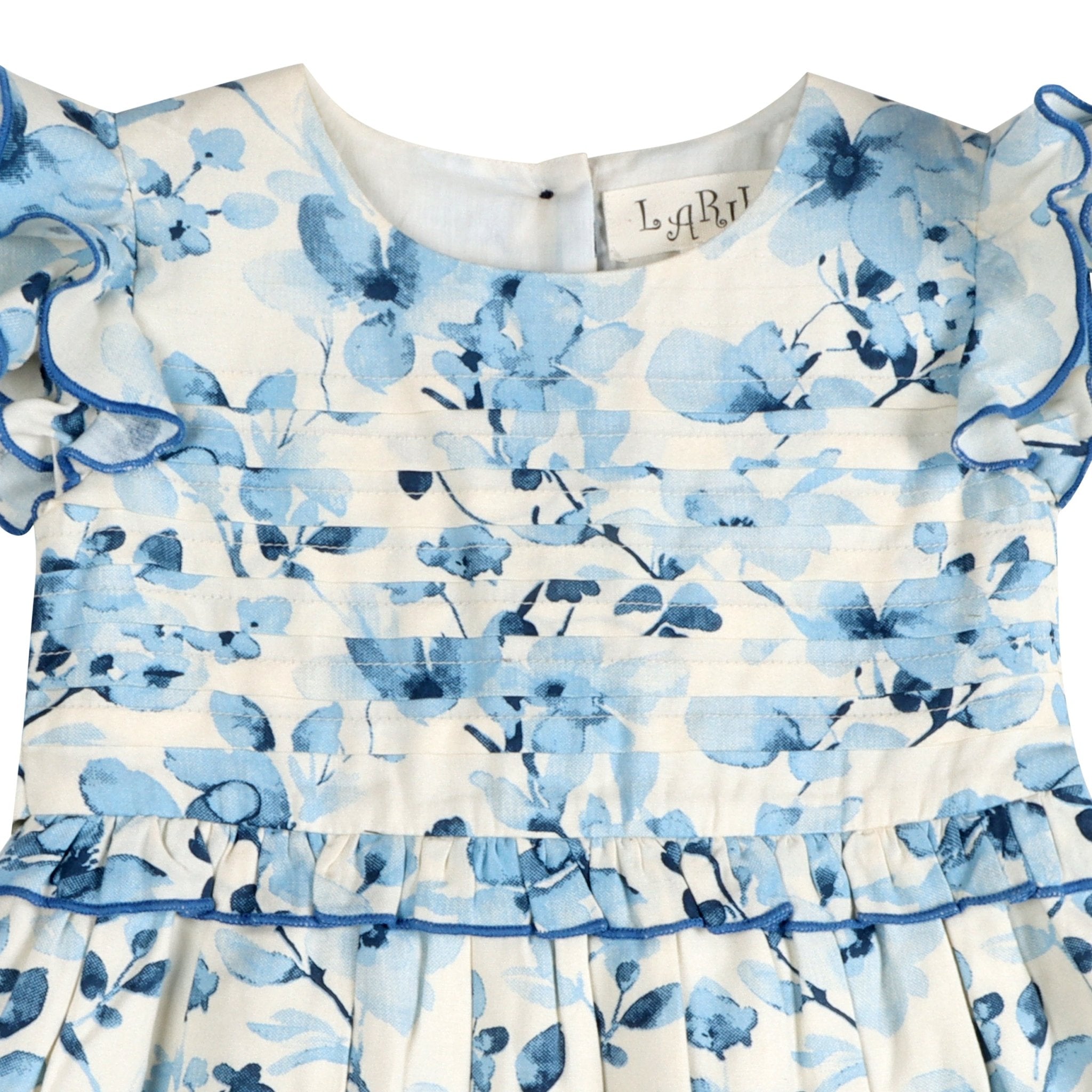 Periwinkle Blue Floral Print Cotton Dress