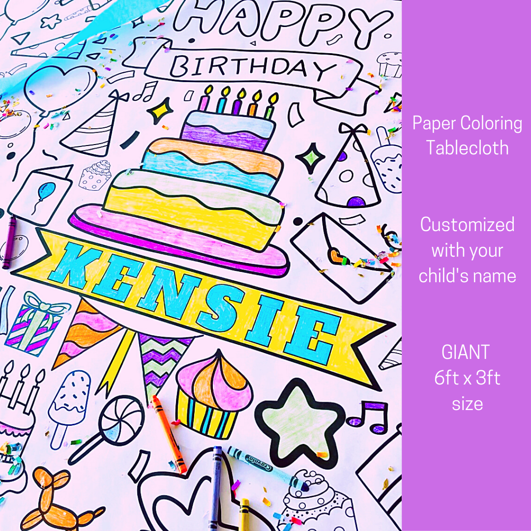 Surprise Party Coloring Tablecloth