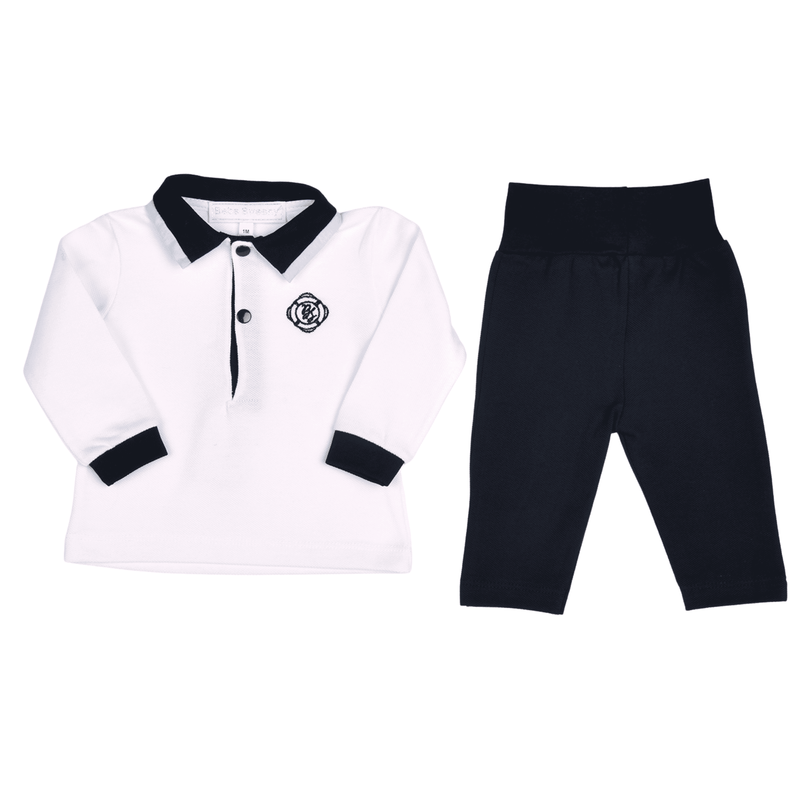 Petit Marin | Boys White & Navy Blue Cotton Pyjamas
