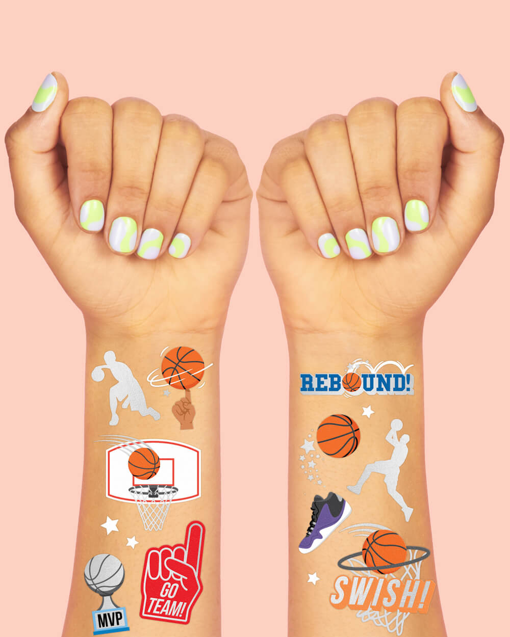 Basketball Tats - 58 Foil Temporary Tattoos