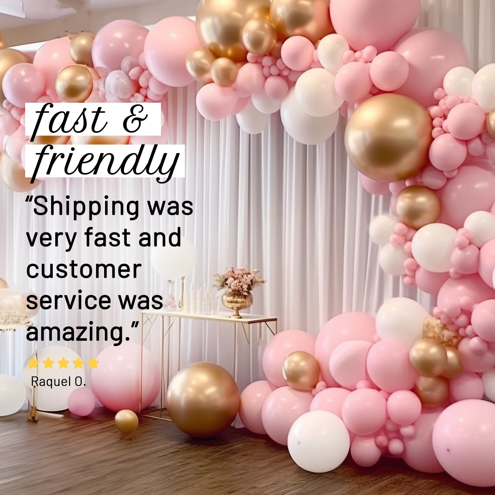 Pink & Gold Balloon Garland Kit