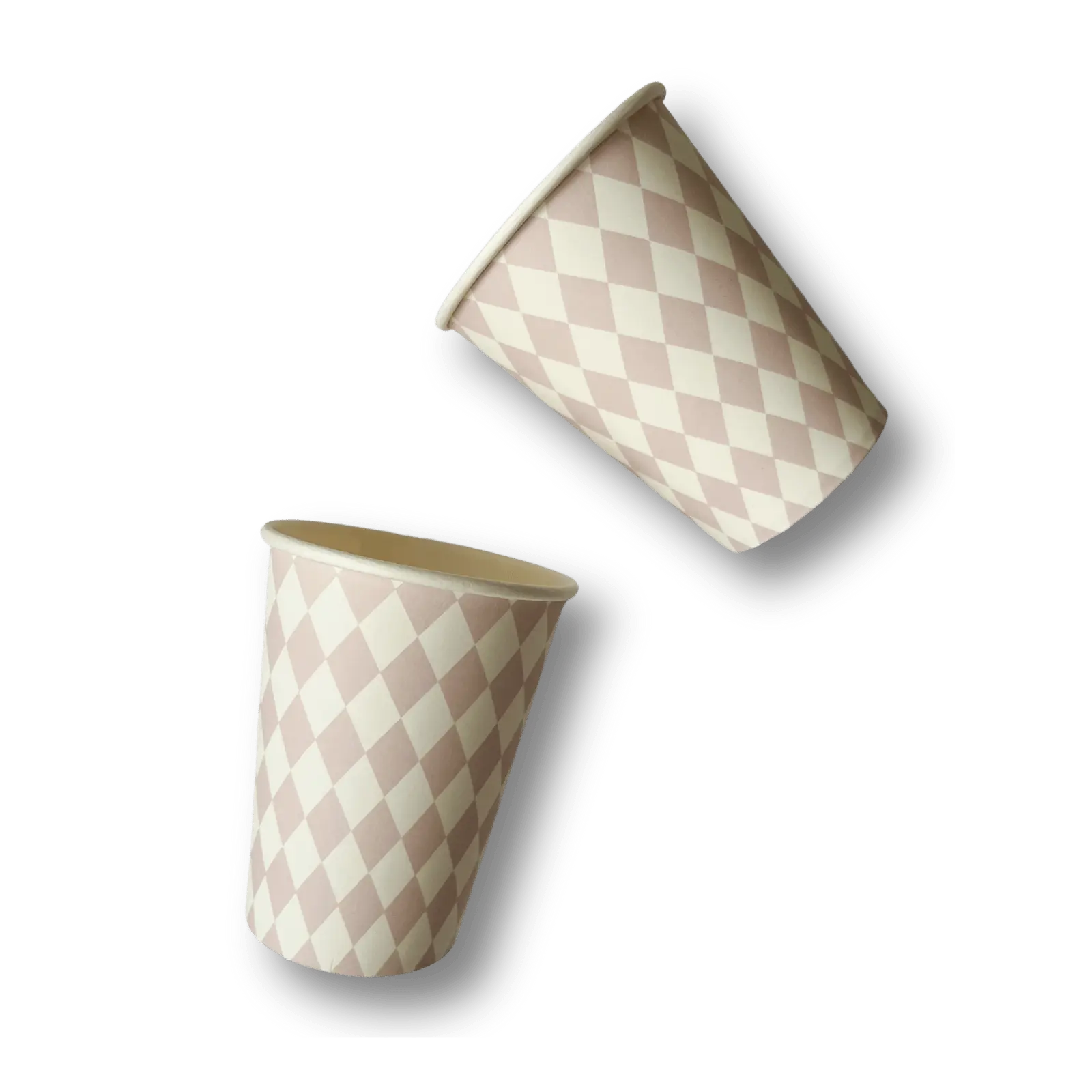 Pink Bavarian Checkered Cups (set Of 8)