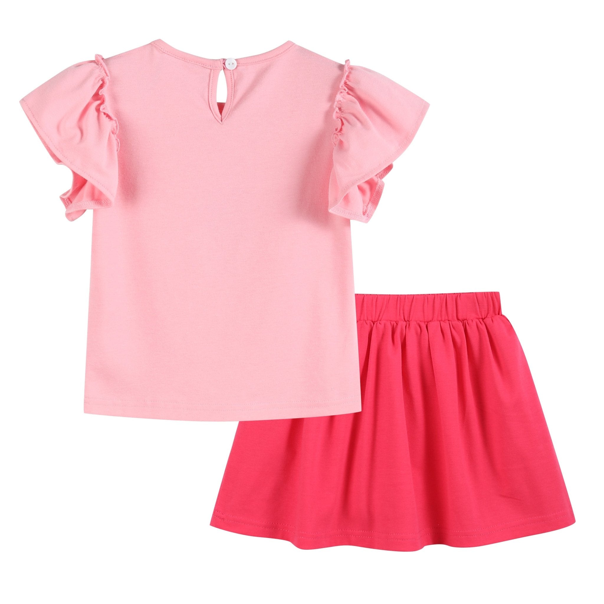 Pink Birthday Girl Ruffle Top And Skort Set