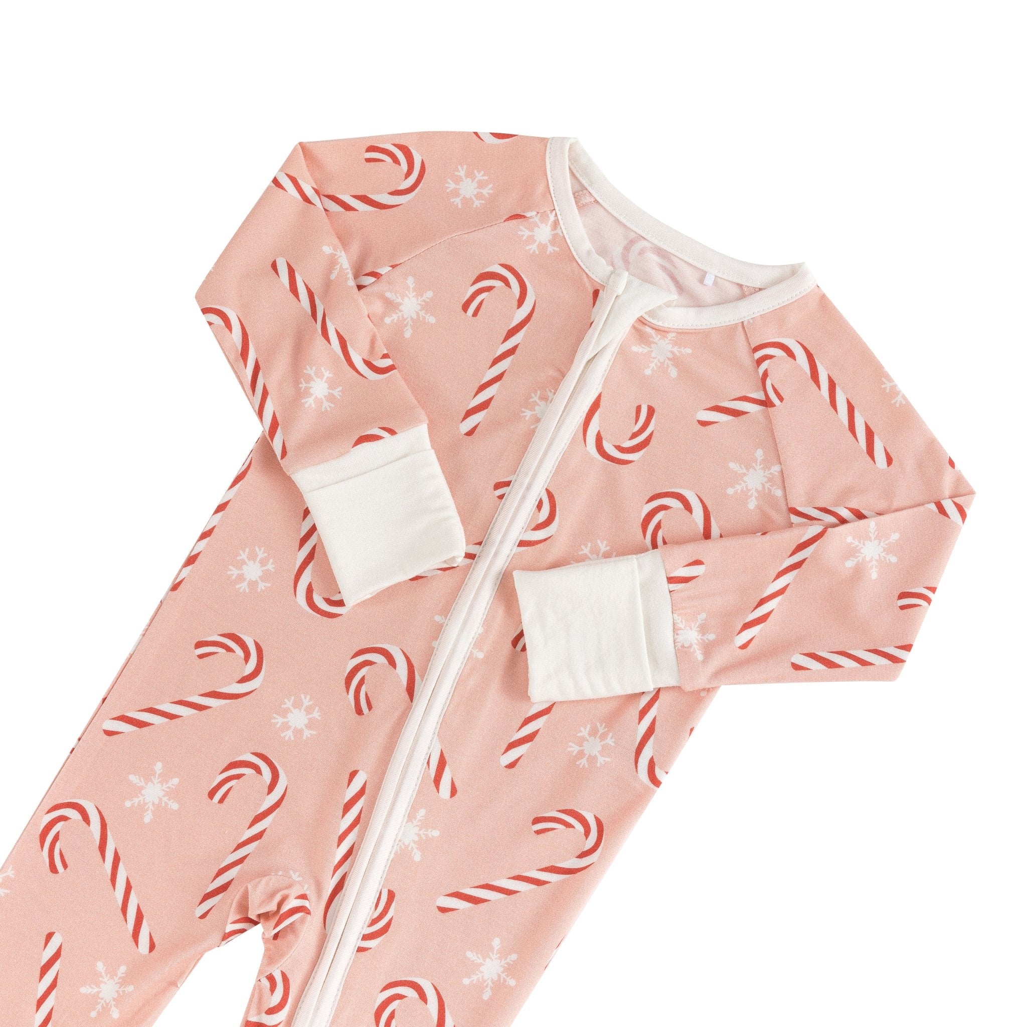 Pink Candy Cane (convertible Zip Footies)