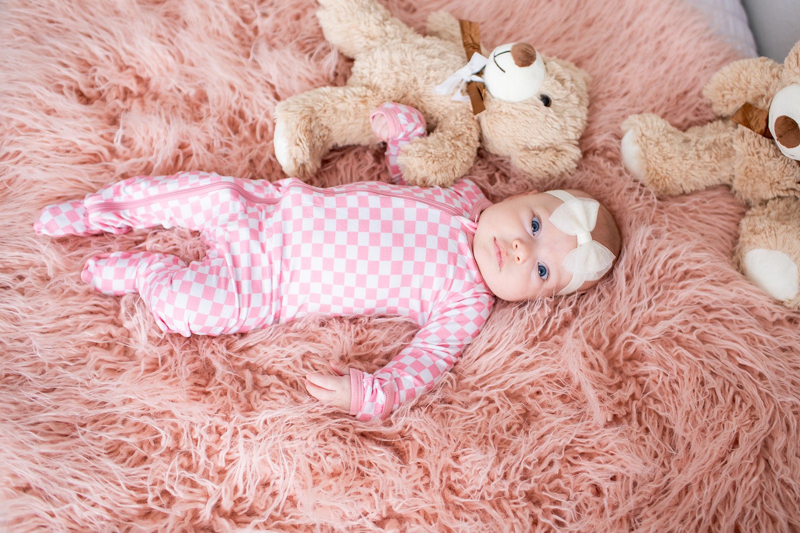 Pink Checkers Footie