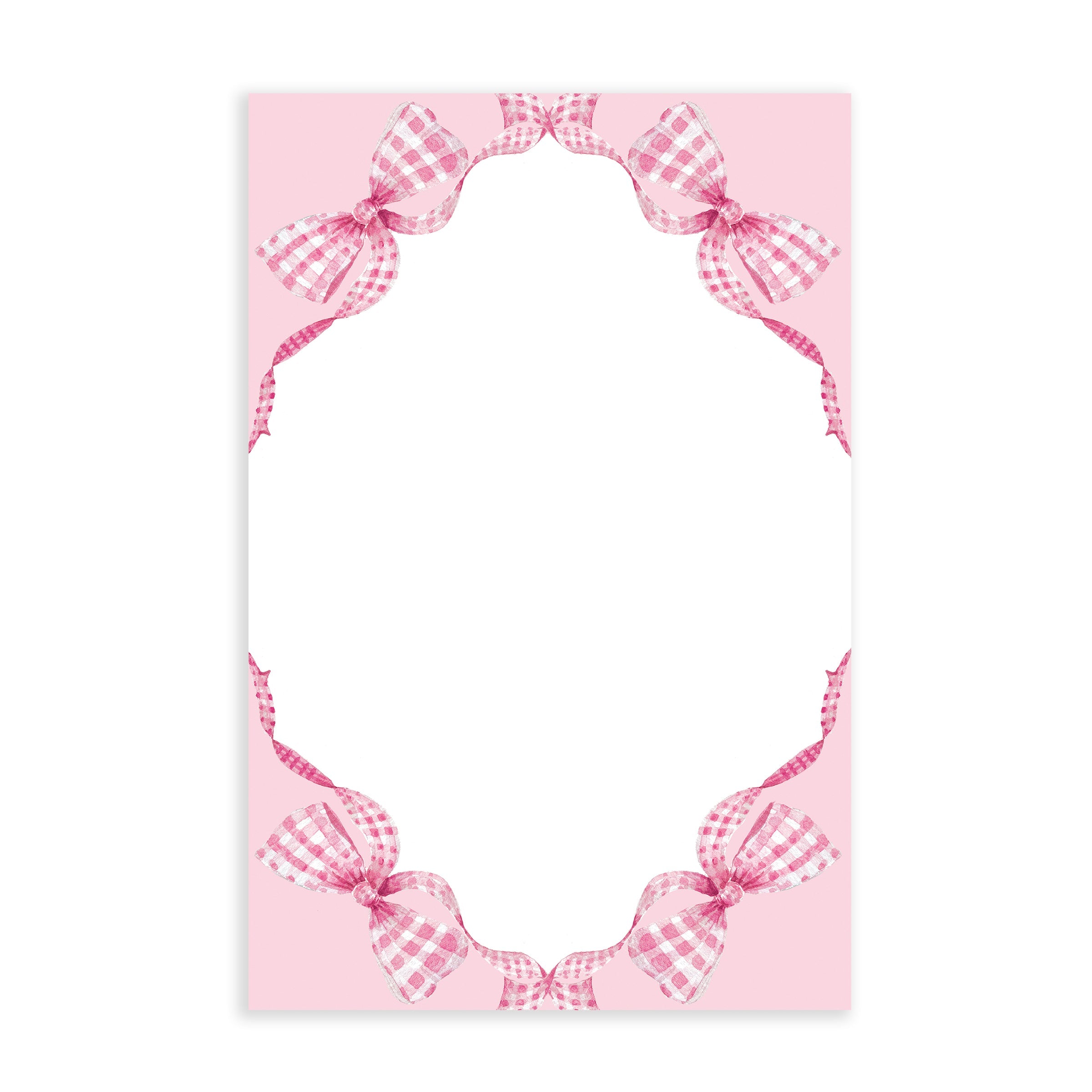 Pink Gingham Bow Notepad
