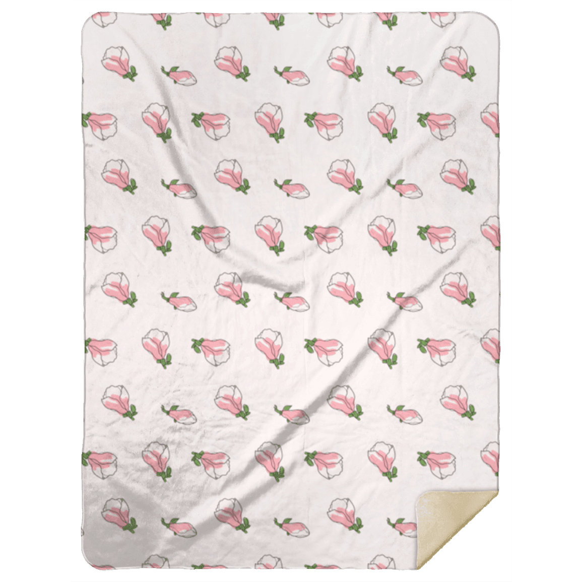 Pink Magnolia Plush Throw Blanket 60x80