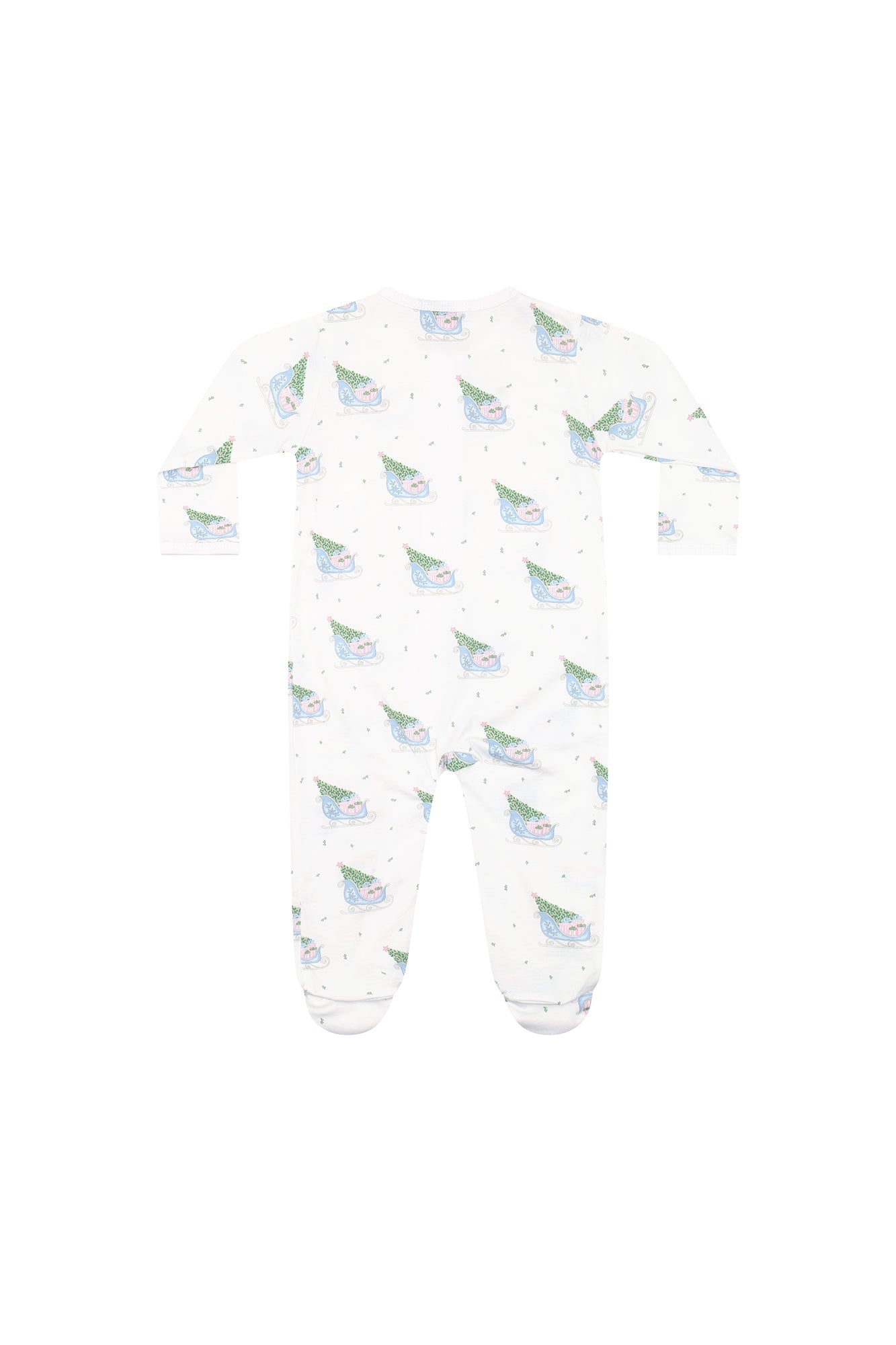 Pink Merry Sleighs Zipper Footie