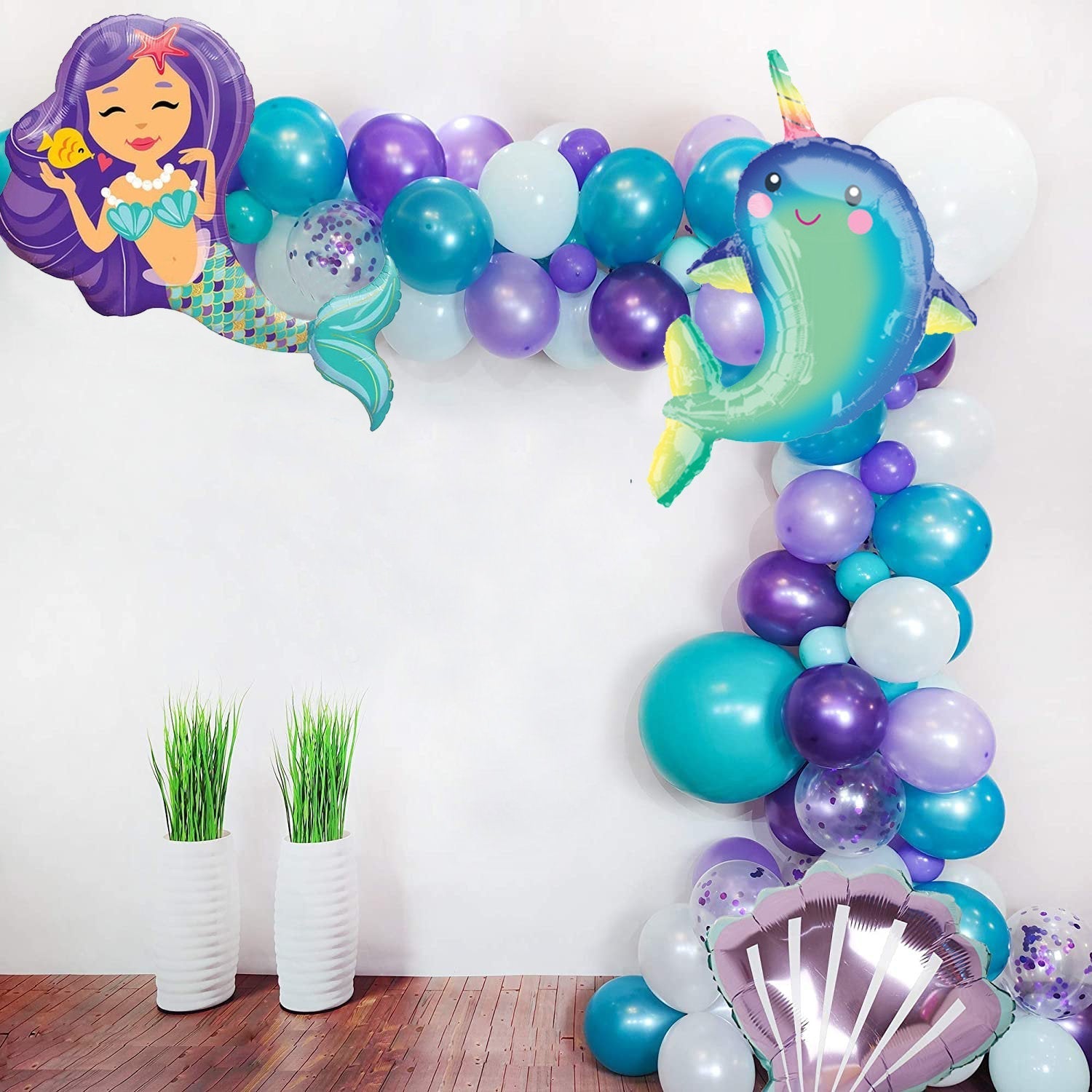 Pink & Purple Seashell Foil Balloons – 2 Pack | Ellie’s Party Supply
