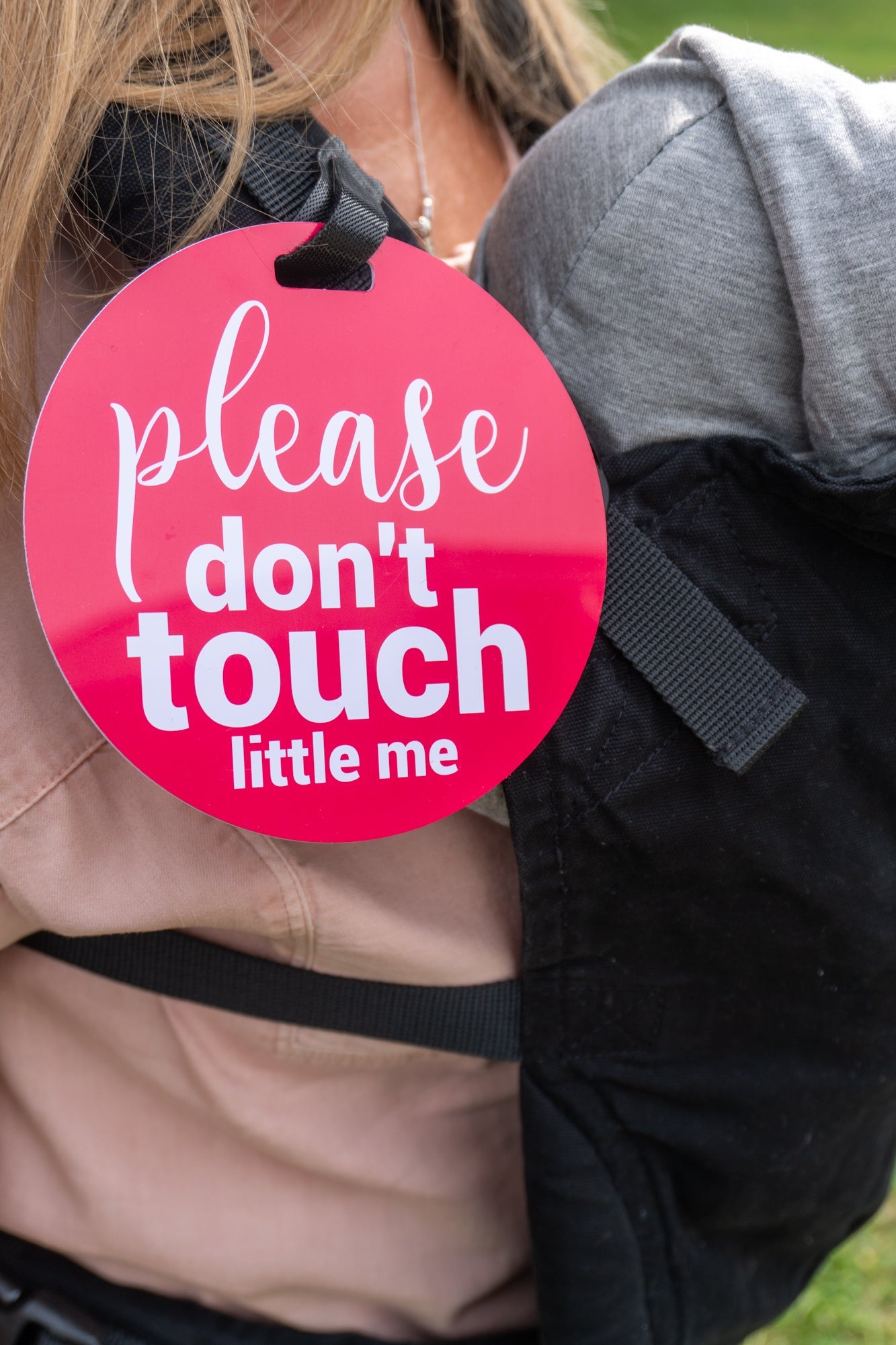 Pink Please Don't Touch Little Me Newborn Car Seat Sign Tag