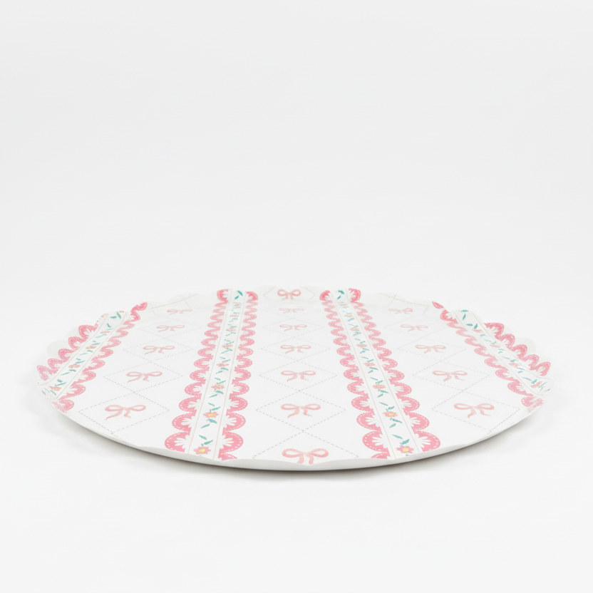 Pink Bow Coquette Large Plates 10" (8 Pack)