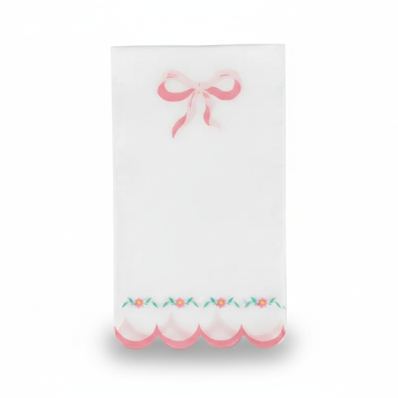 Pink Bow Coquette Luncheon Napkins (set Of 16)