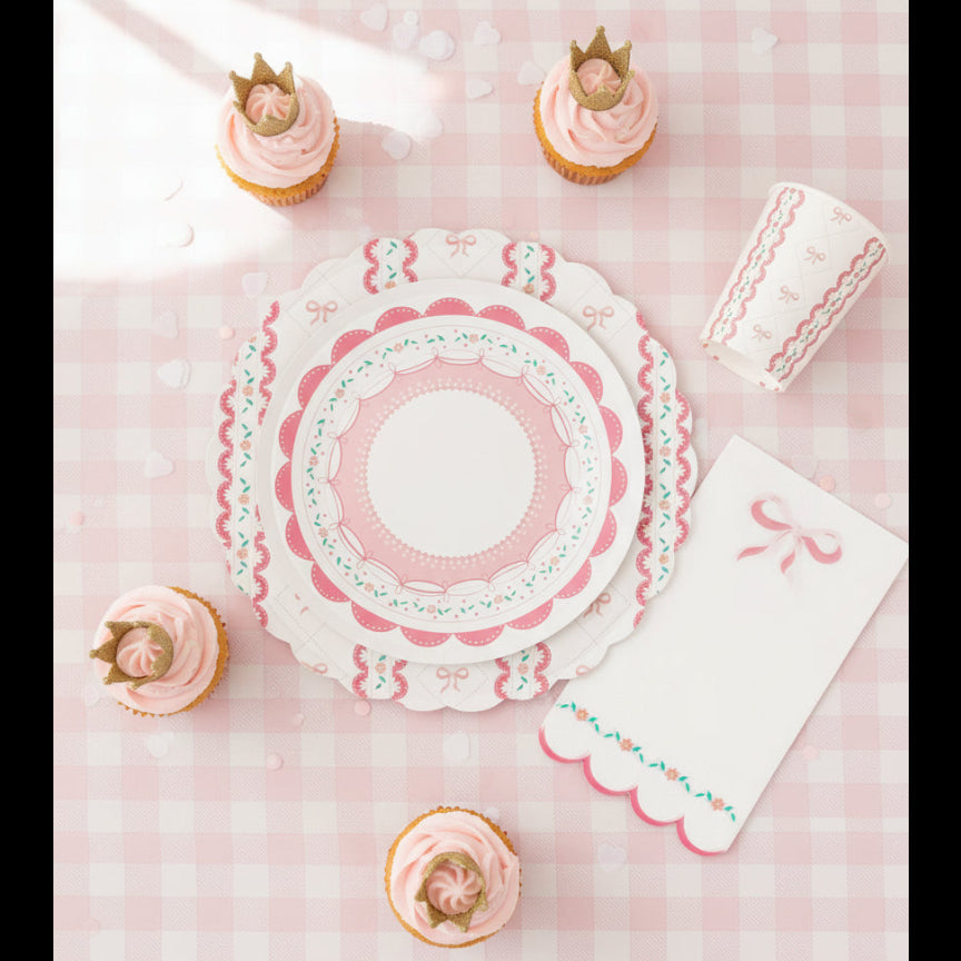 Pink Coquette Small Dessert Plates 8" (8 Pack)